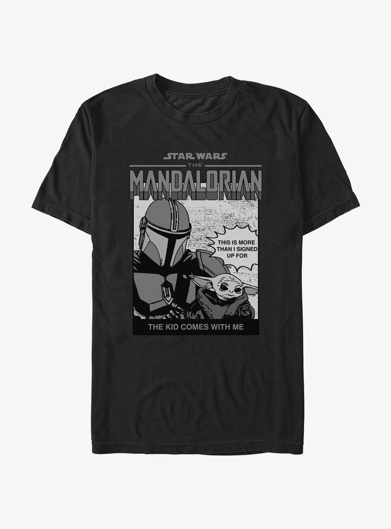 Star Wars The Mandalorian Mando And Child Poster T-Shirt, BLACK, hi-res