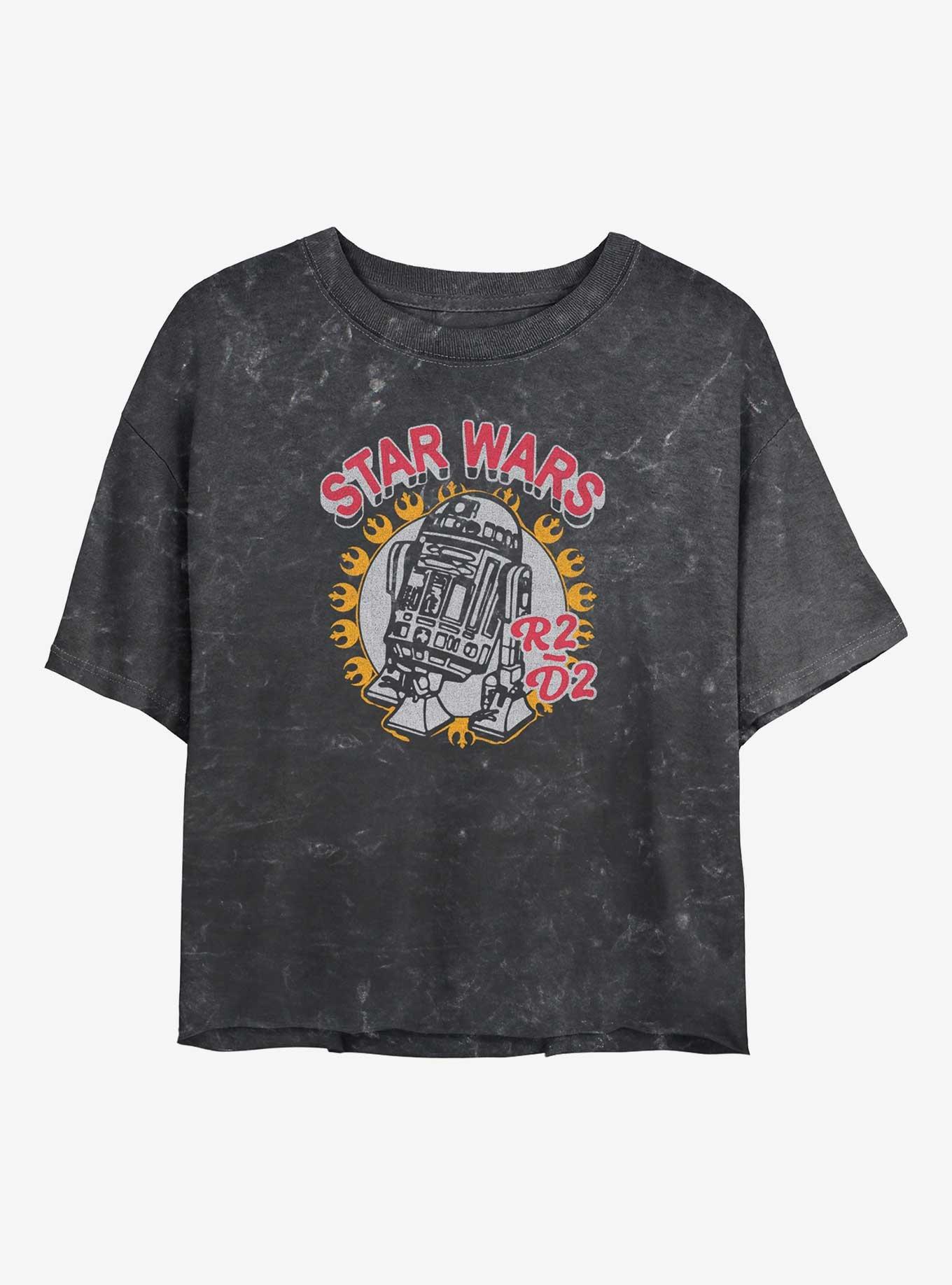 Star Wars Vintage Droid R2-D2 Girls Mineral Wash Crop T-Shirt, , hi-res