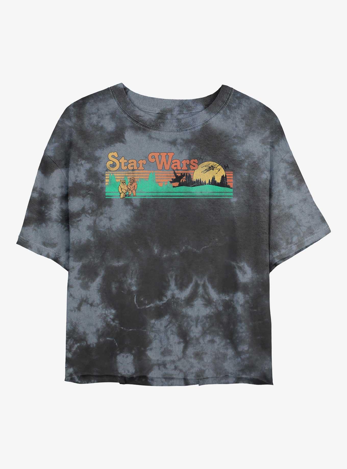 Star Wars Retro Scenic Ewok Girls Tie-Dye Crop T-Shirt, , hi-res