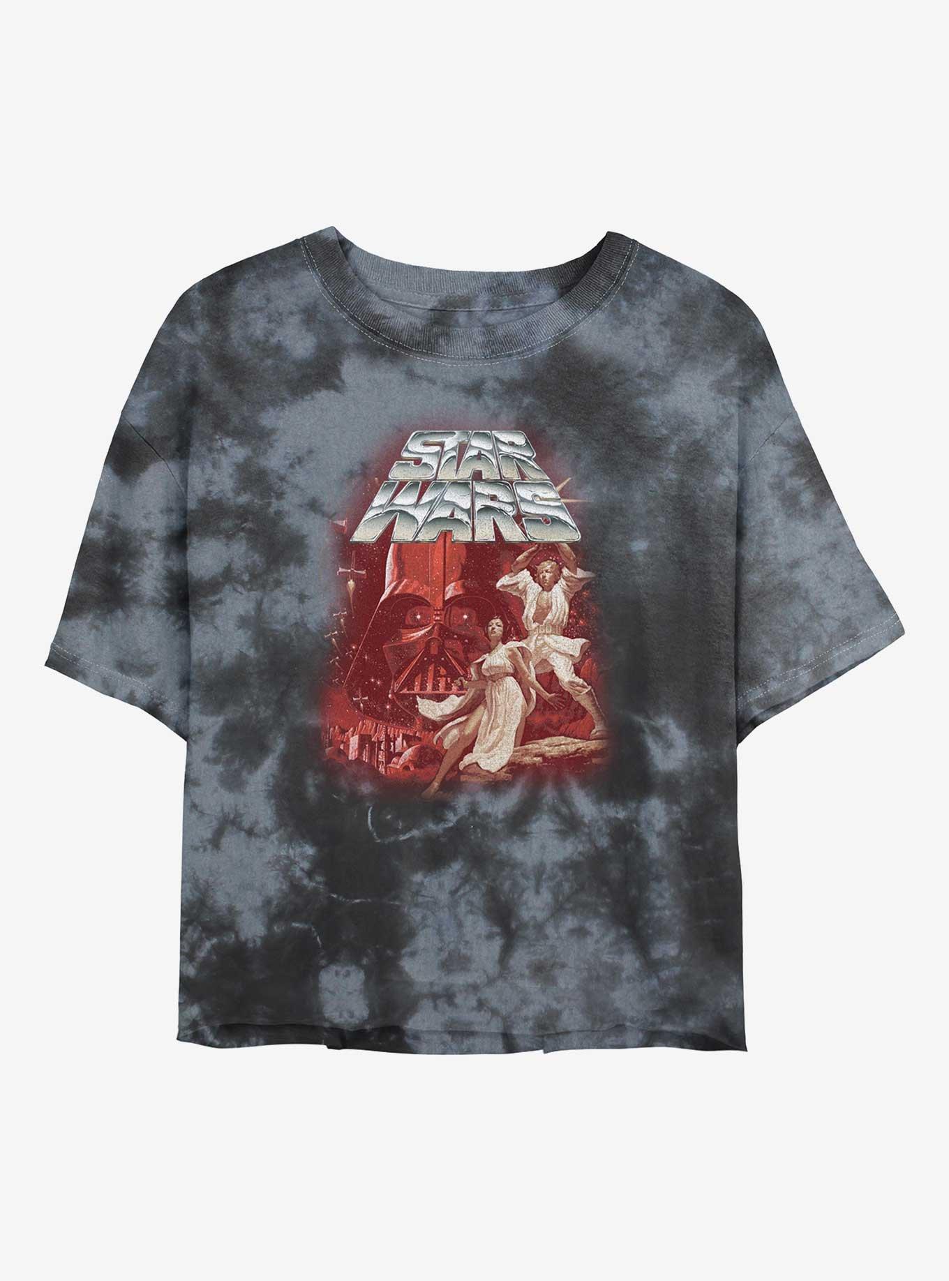Star Wars A New Hope Vintage Poster Girls Tie-Dye Crop T-Shirt, , hi-res