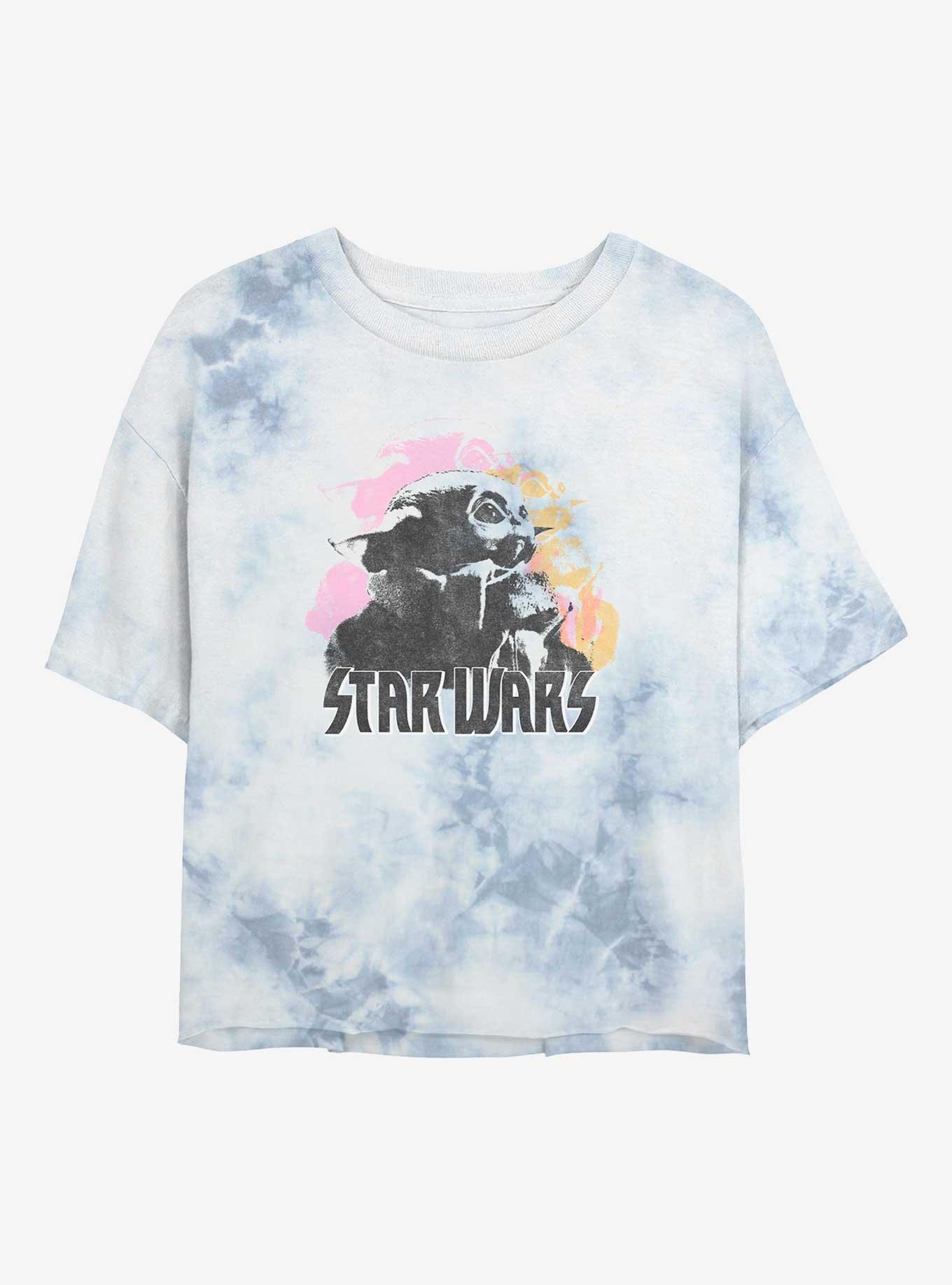 Star Wars The Mandalorian Faded Poster Girls Tie-Dye Crop T-Shirt, , hi-res
