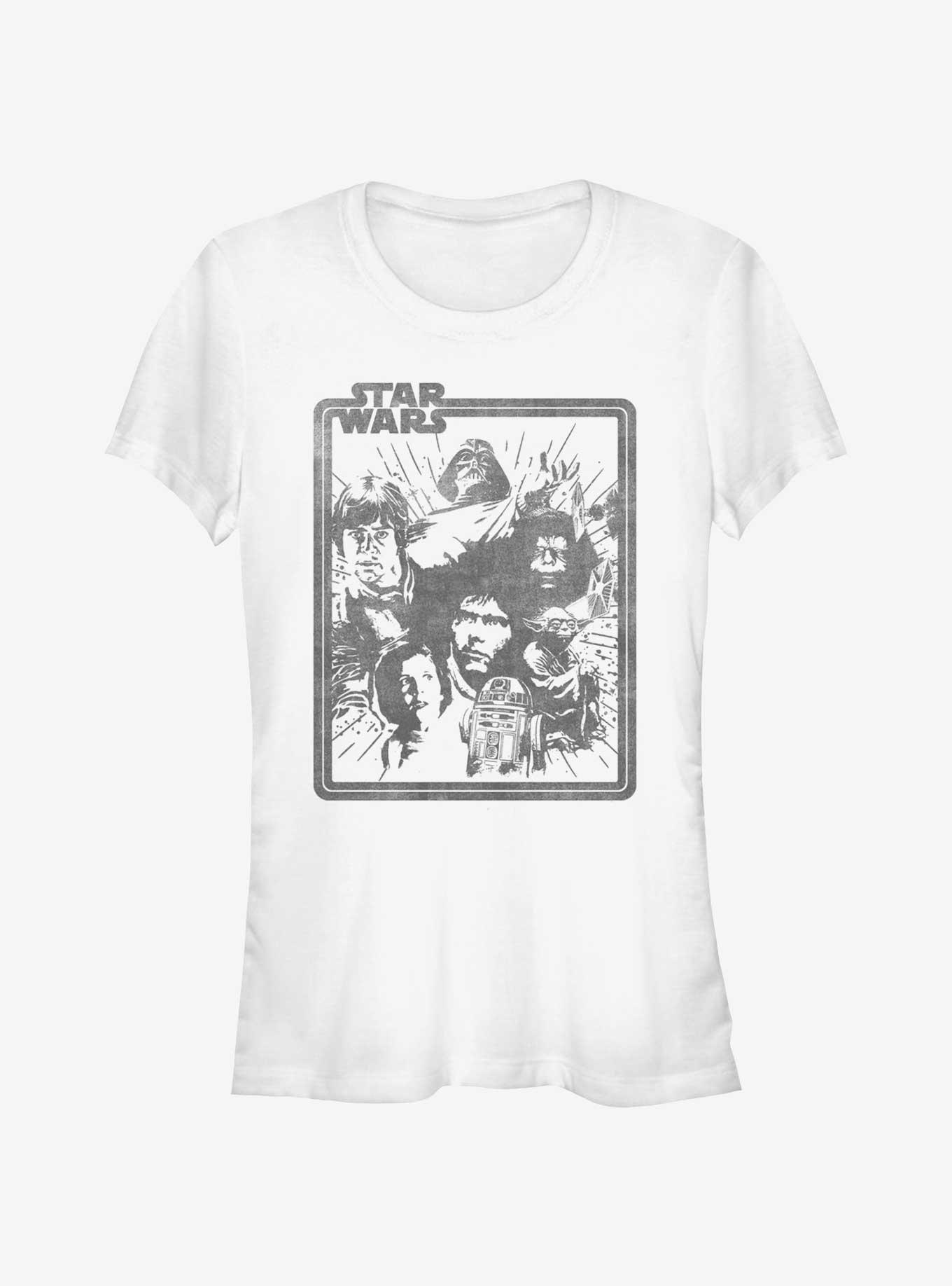 Star Wars Retro Group Girls T-Shirt, WHITE, hi-res