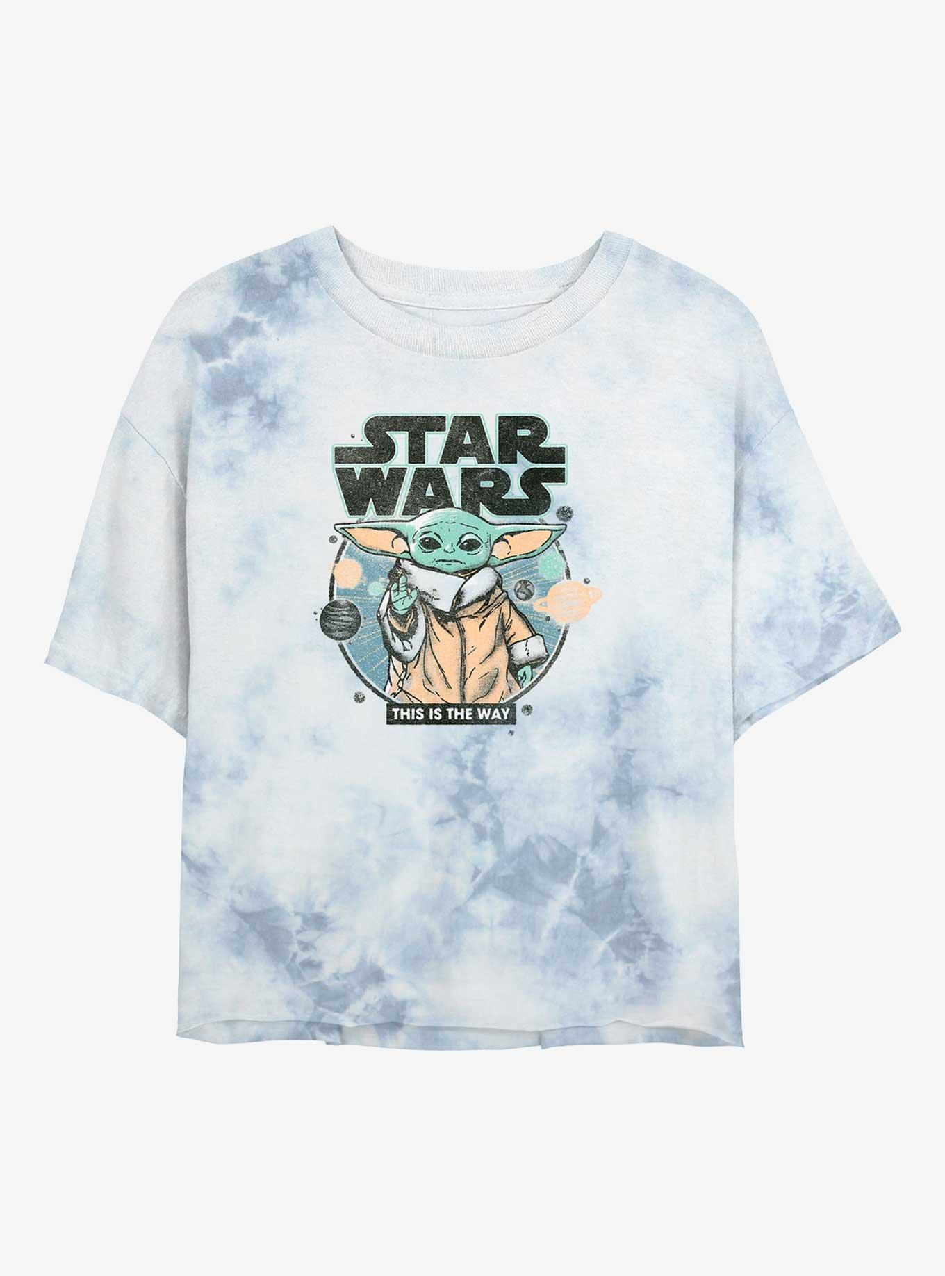 Star Wars The Mandalorian The Child Space Girls Tie-Dye Crop T-Shirt