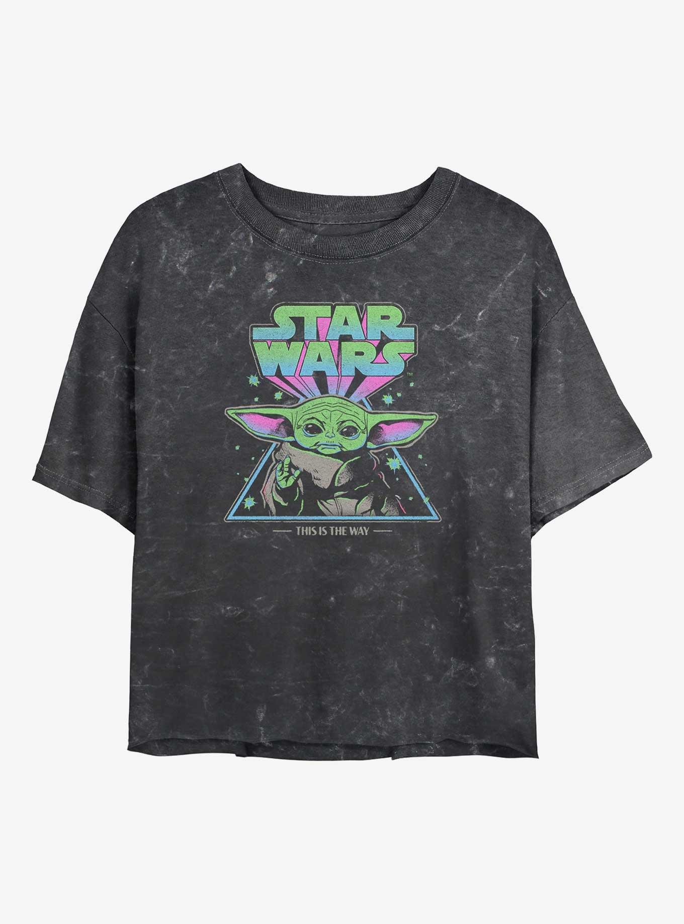 Star Wars The Mandalorian Triangle Color Girls Mineral Wash Crop T-Shirt, , hi-res