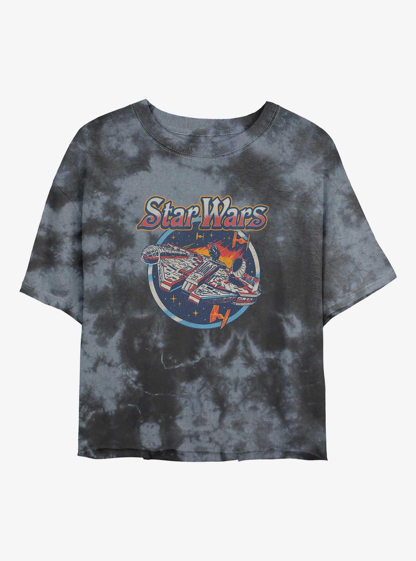 Star Wars Retro Circle Battle Girls Tie-Dye Crop T-Shirt