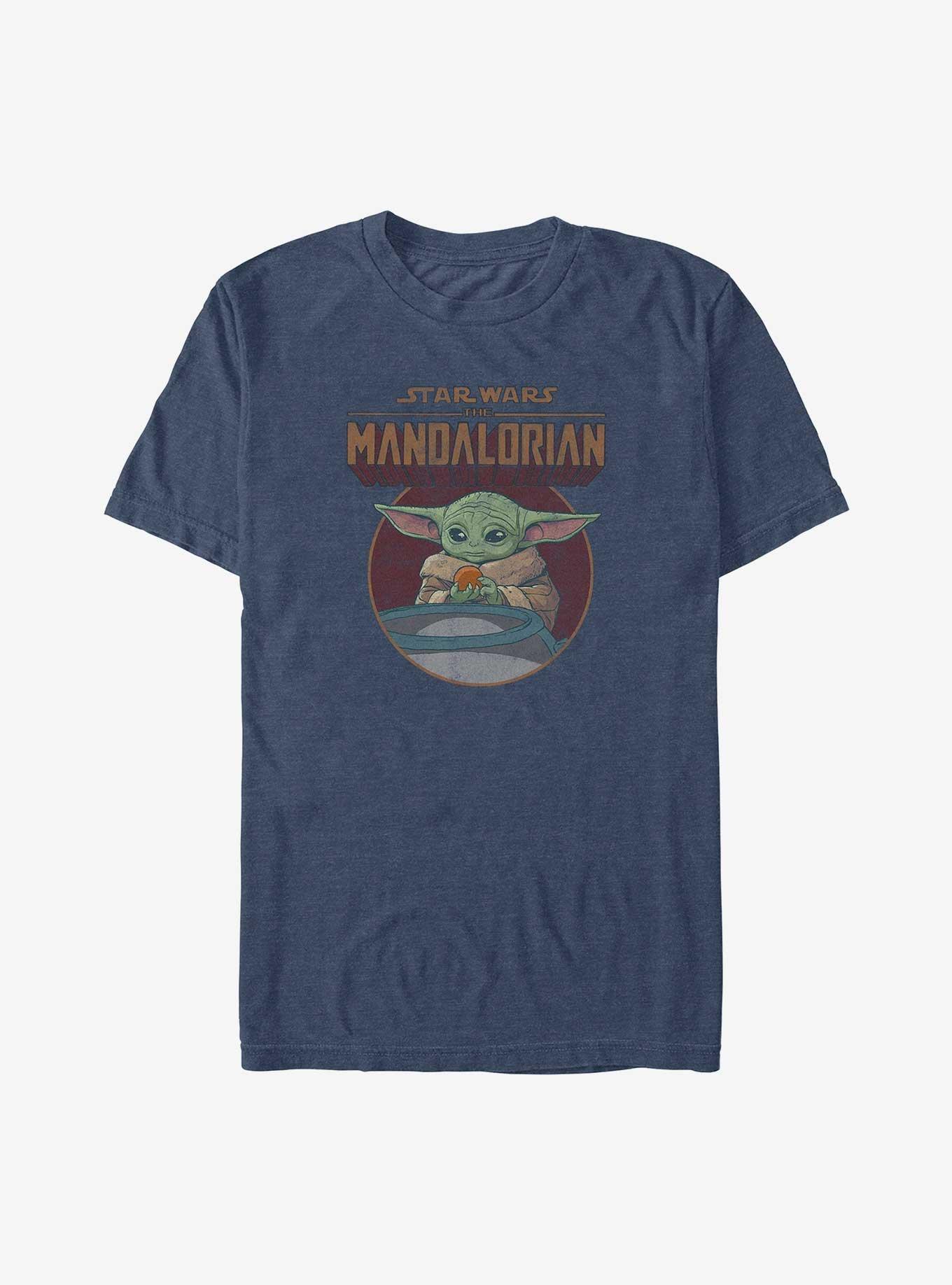Star Wars The Mandalorian Grogu Snack Time T-Shirt, NAVY HTR, hi-res