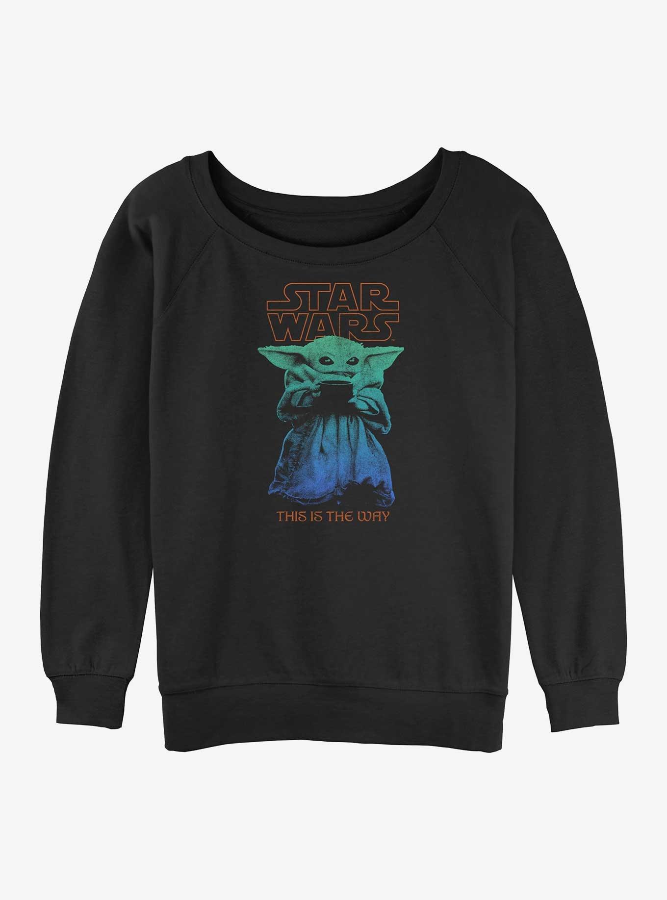 Star Wars The Mandalorian Baby Yoda Vintage Girls Slouchy Sweatshirt, BLACK, hi-res