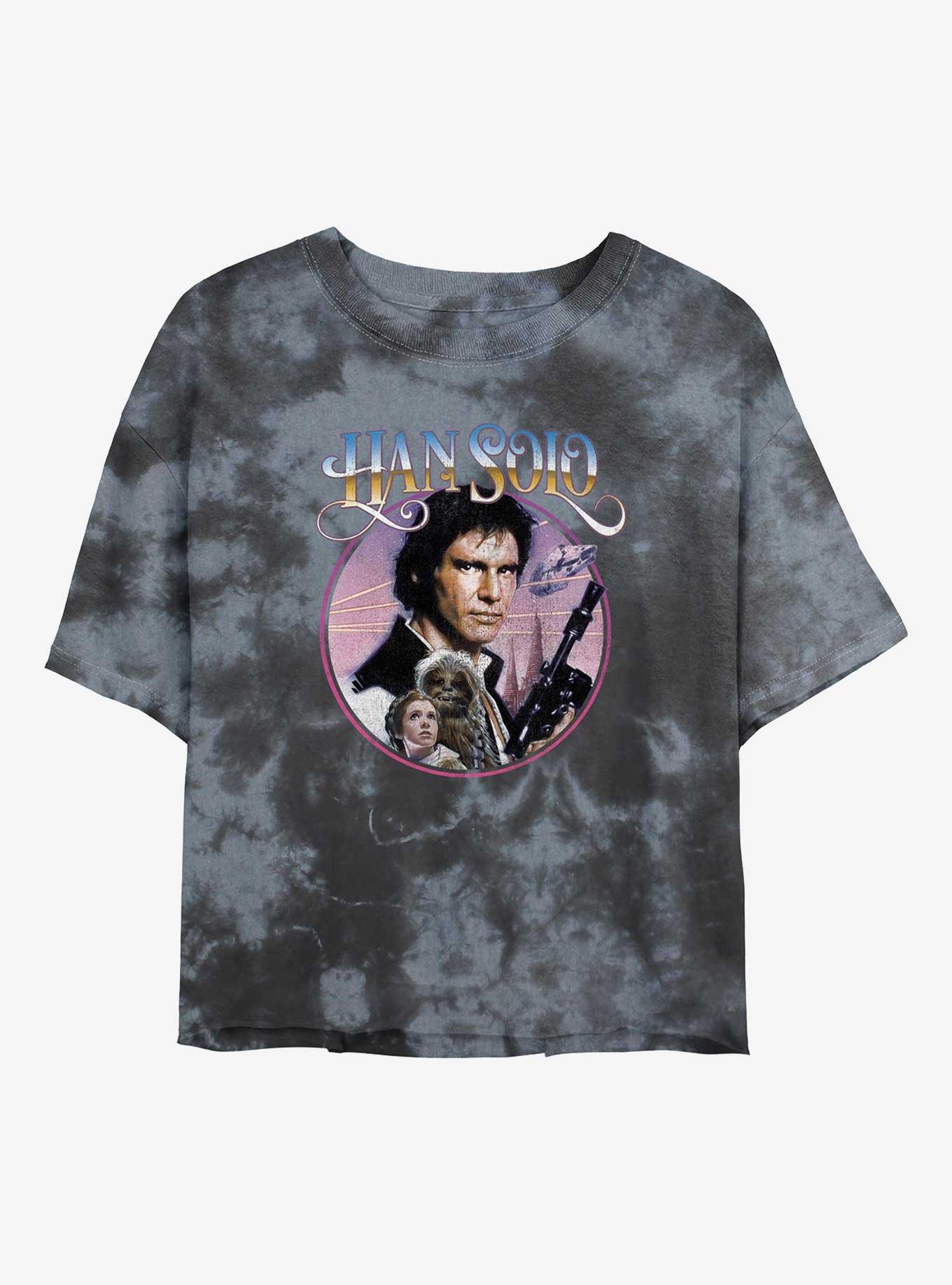 Star Wars Han Solo Girls Tie-Dye Crop T-Shirt, BLKCHAR, hi-res