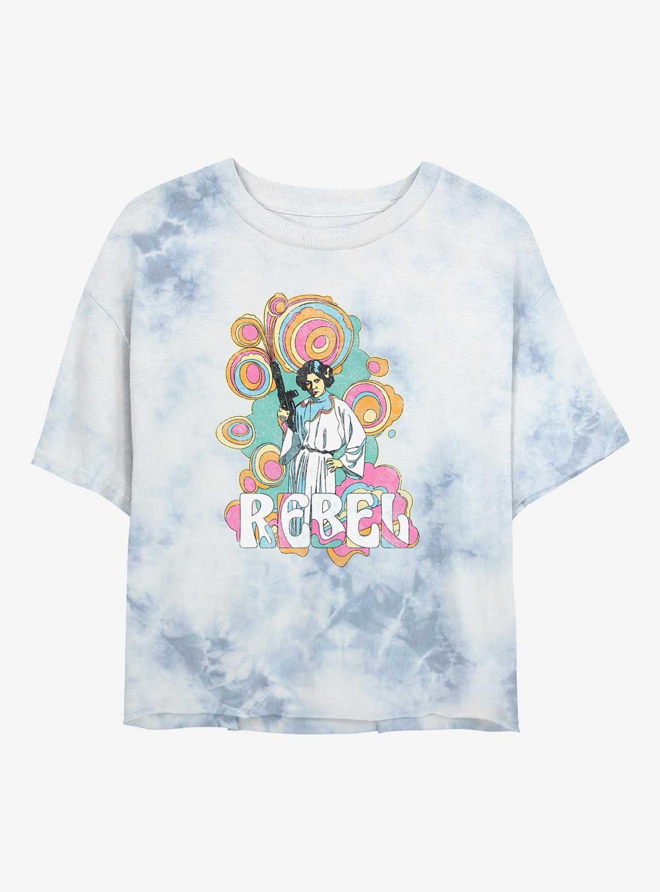 Star Wars Retro Leia Rebel Girls Tie-Dye Crop T-Shirt, , hi-res