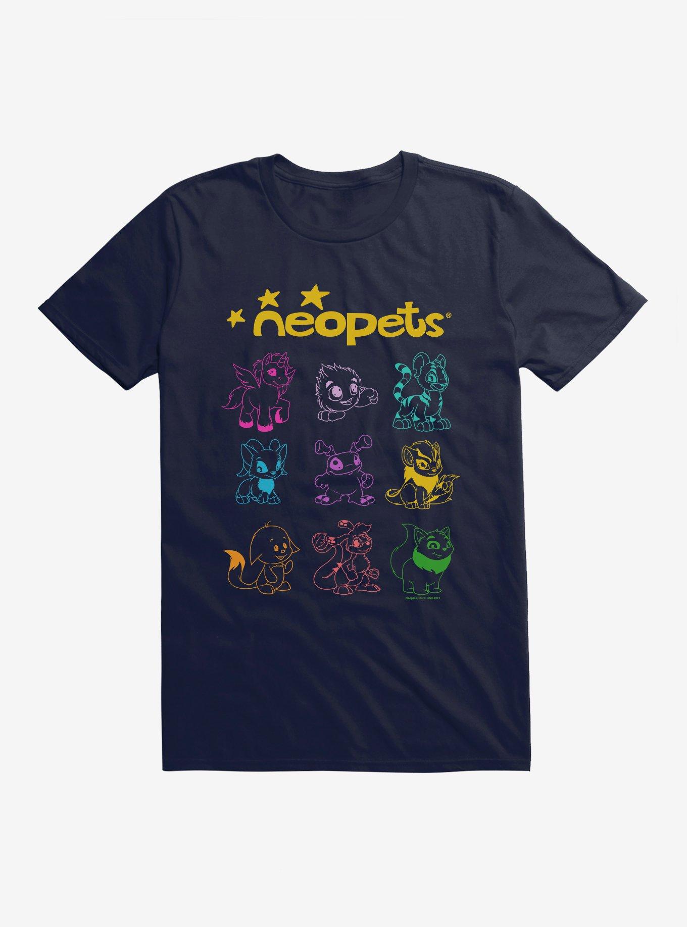 Neopets Line Art T-Shirt, NAVY, hi-res