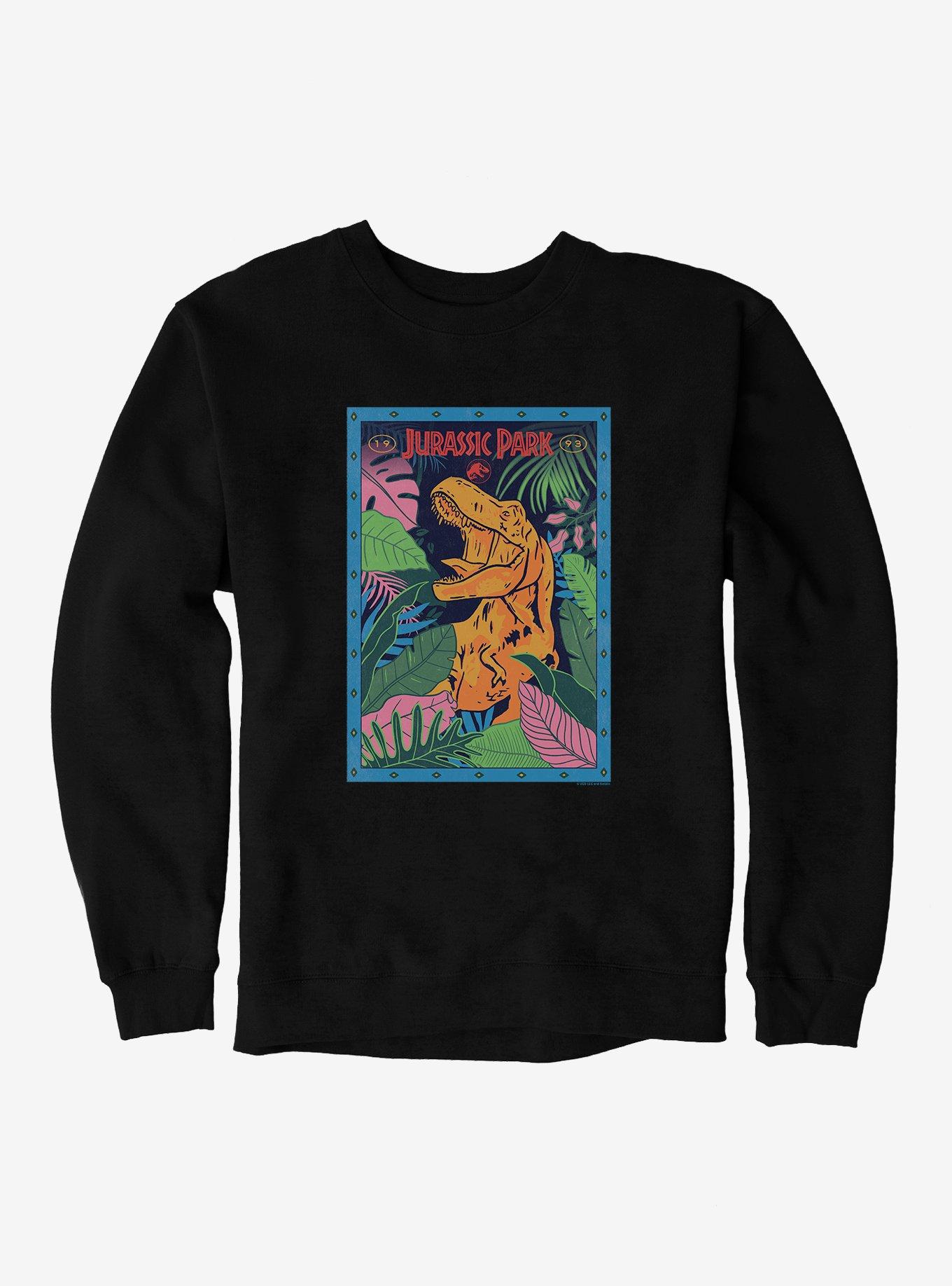 Jurassic Park Retro Jungle Poster Sweatshirt, , hi-res