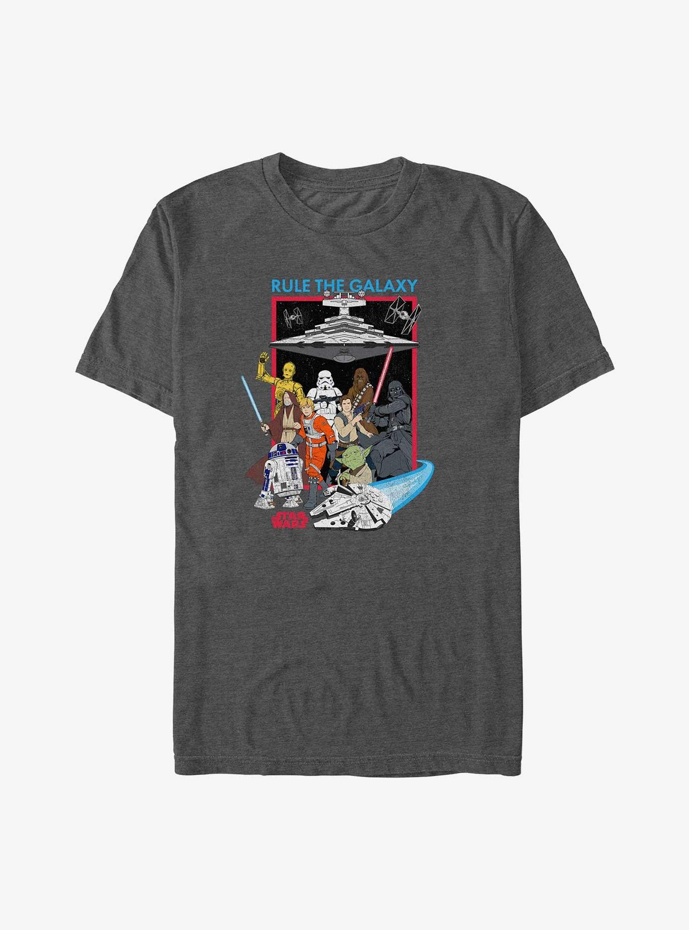 Star Wars Galaxy Rules T-Shirt, CHAR HTR, hi-res