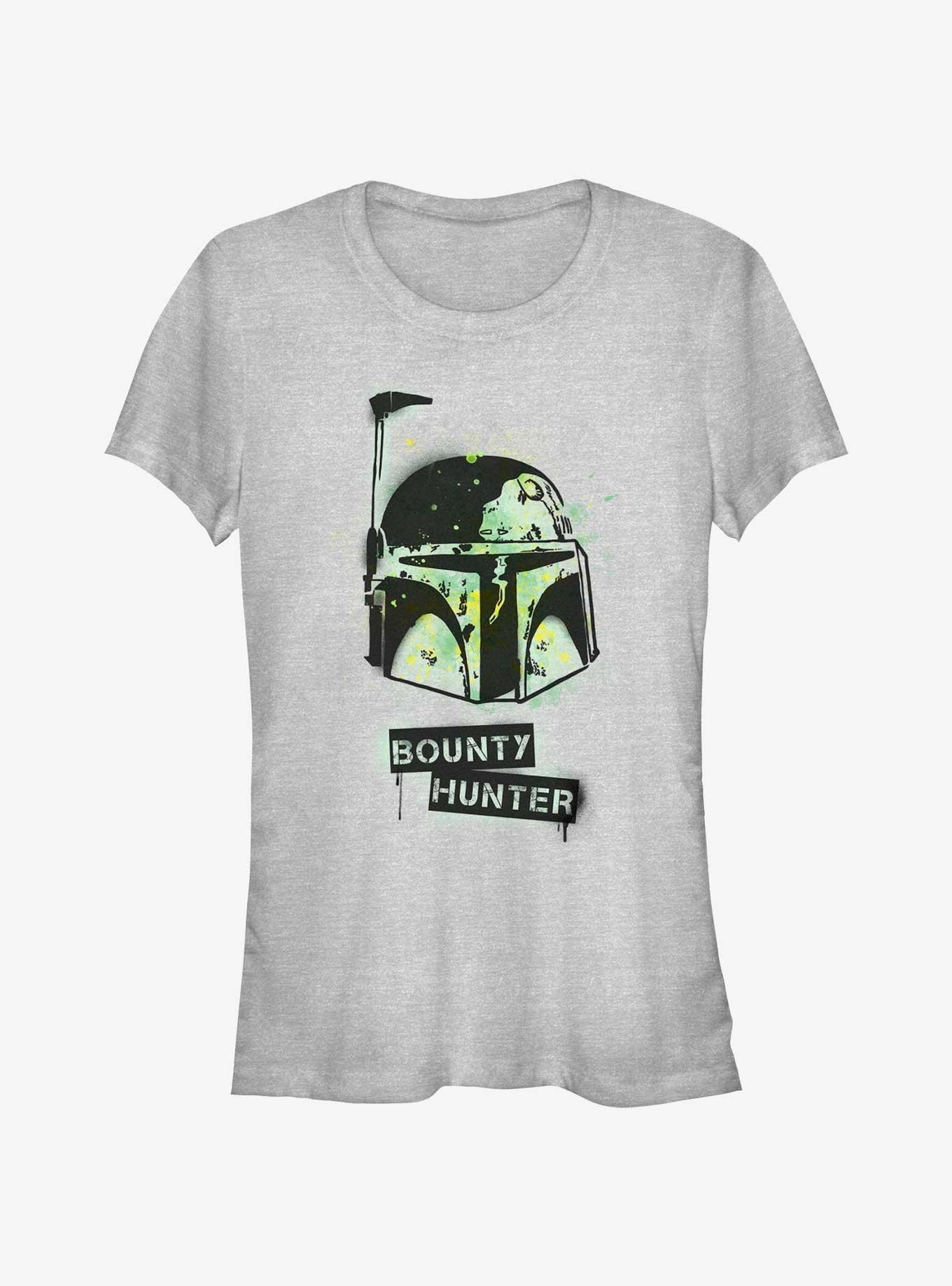 Star Wars Stencil Hunter Girls T-Shirt, ATH HTR, hi-res