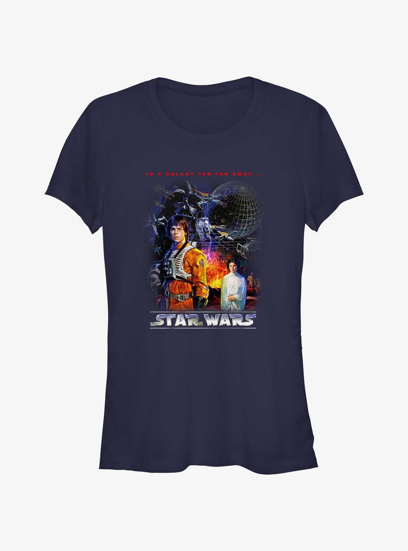 Star Wars 80's Space Wars Girls T-Shirt, NAVY, hi-res