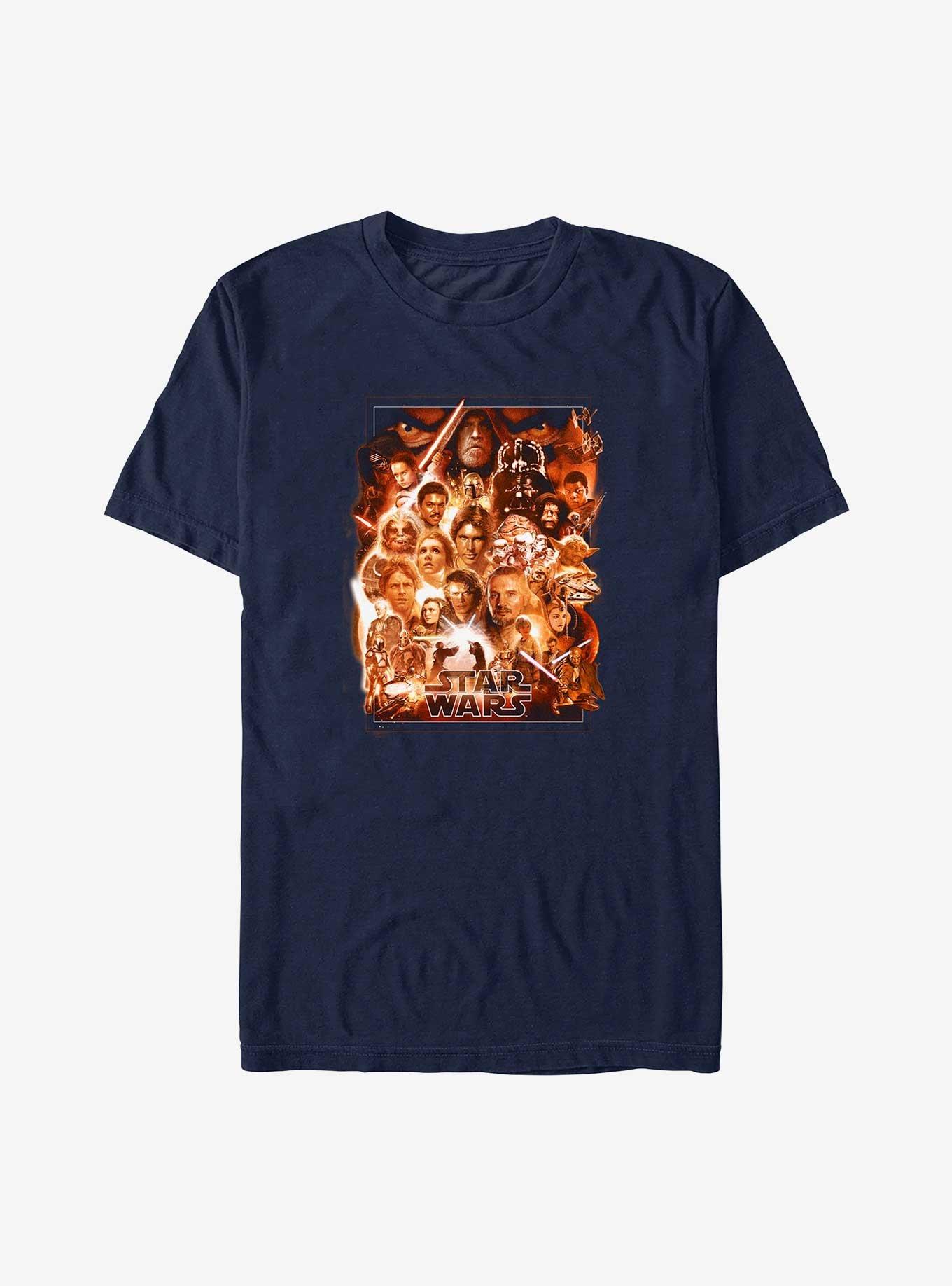 Star Wars Mish Mash Of Characters T-Shirt, NAVY, hi-res