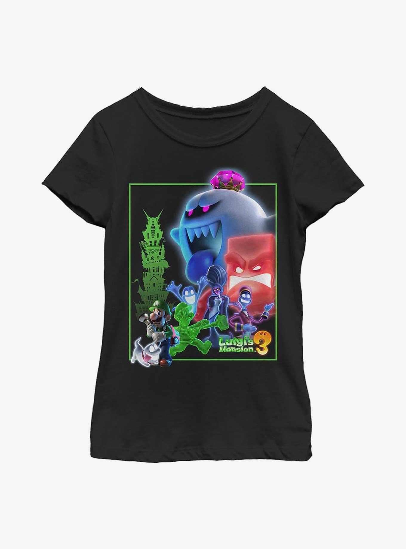 Nintendo Luigi's Mansion 3 Poster Mash-Up Youth Girls T-Shirt, , hi-res