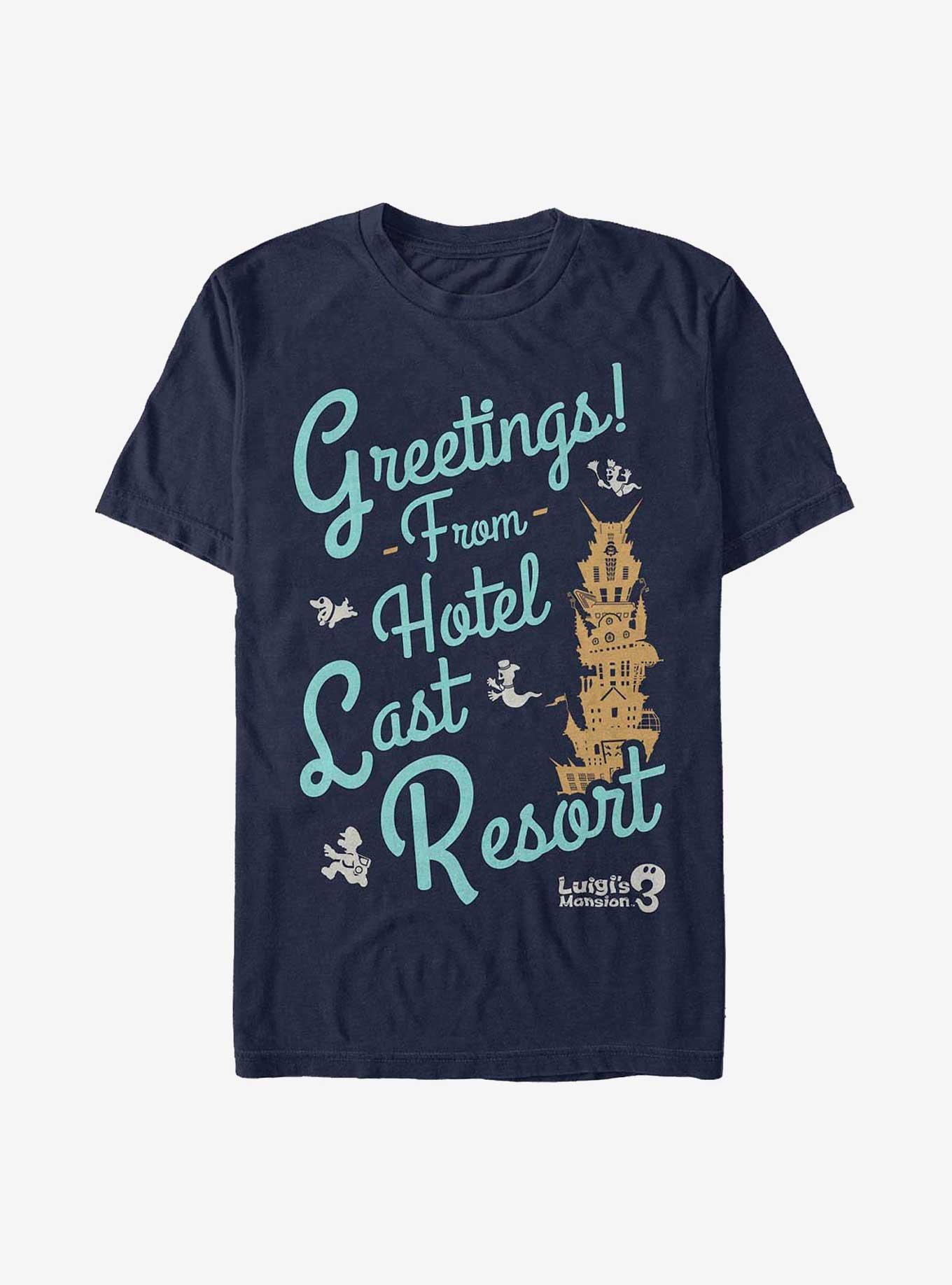 Nintendo Luigi's Mansion 3 Greetings From Last Resort T-Shirt, NAVY, hi-res
