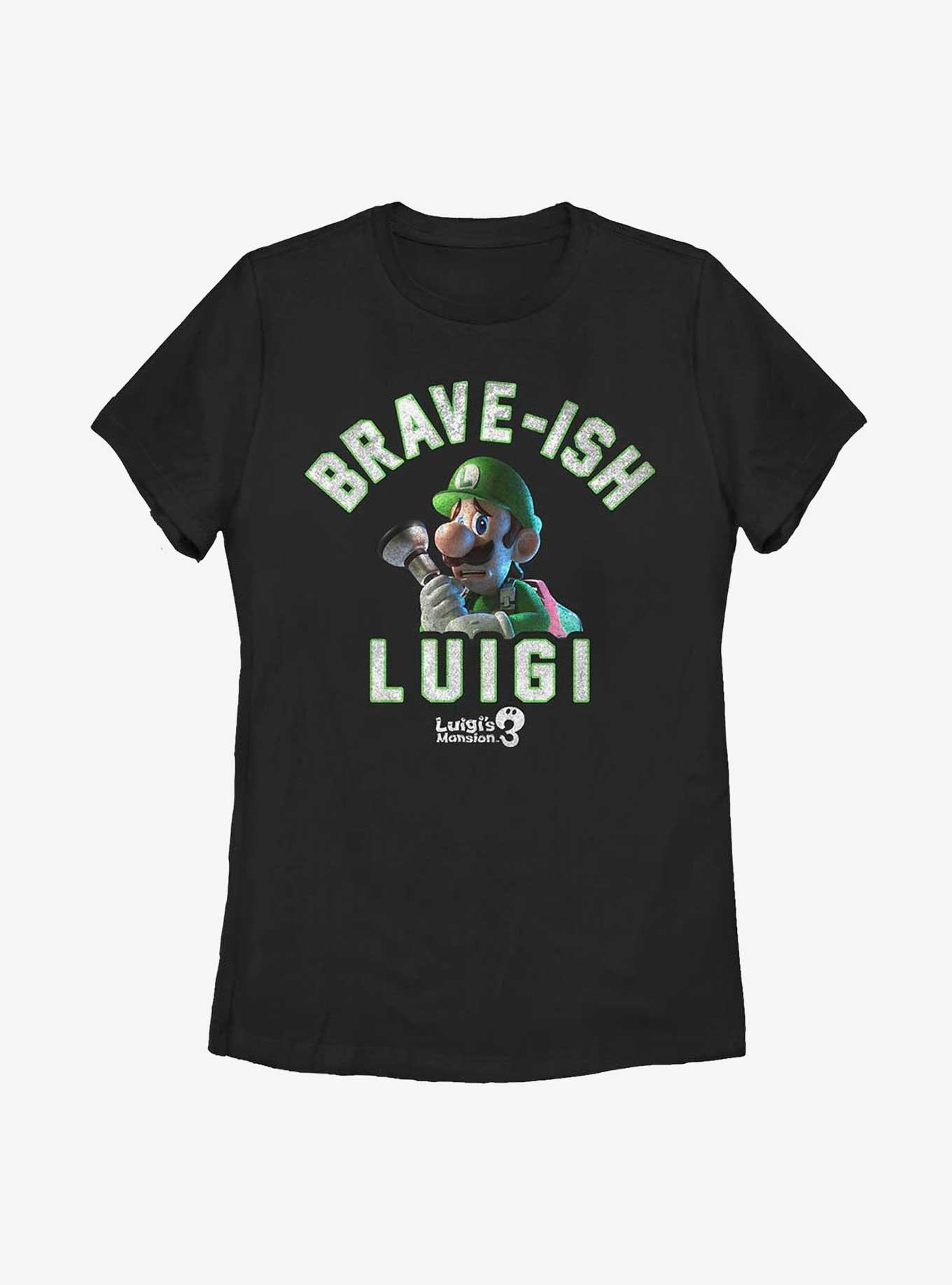 Nintendo Luigi's Mansion 3 Brave-Ish Luigi Womens T-Shirt, BLACK, hi-res