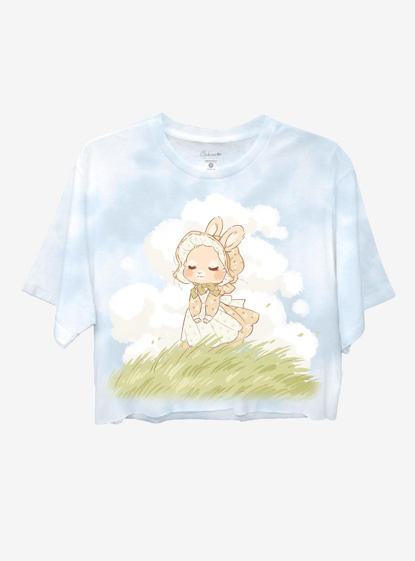 Bunny Cloud Tie-Dye Girls Skimmer T-Shirt By Little Celesse, , hi-res