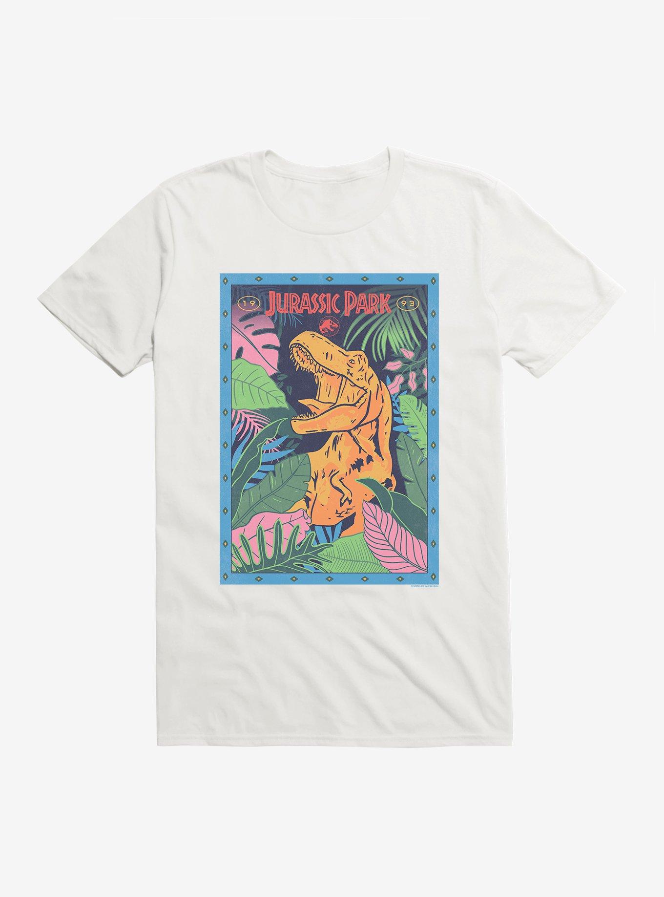 Jurassic Park Retro Jungle Poster T-Shirt, , hi-res