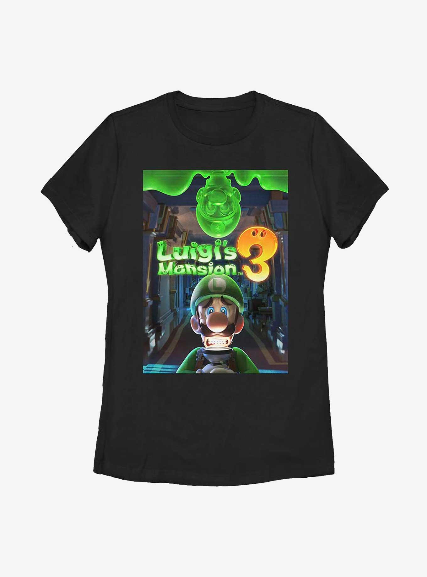 Nintendo Luigi's Mansion 3 Poster Womens T-Shirt, BLACK, hi-res