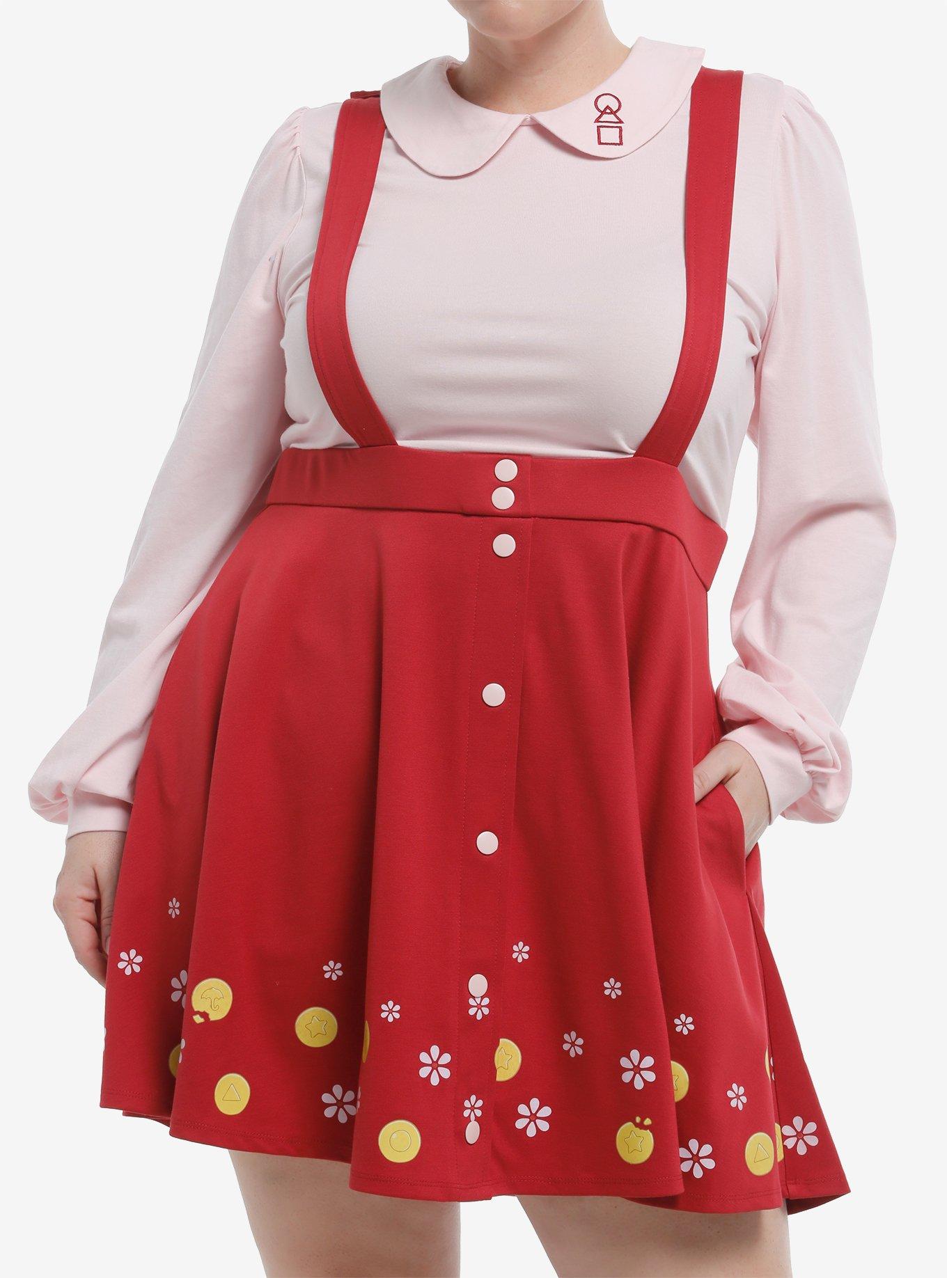 Squid Game Young-Hee Faux Twofer Dress Plus Size, , hi-res