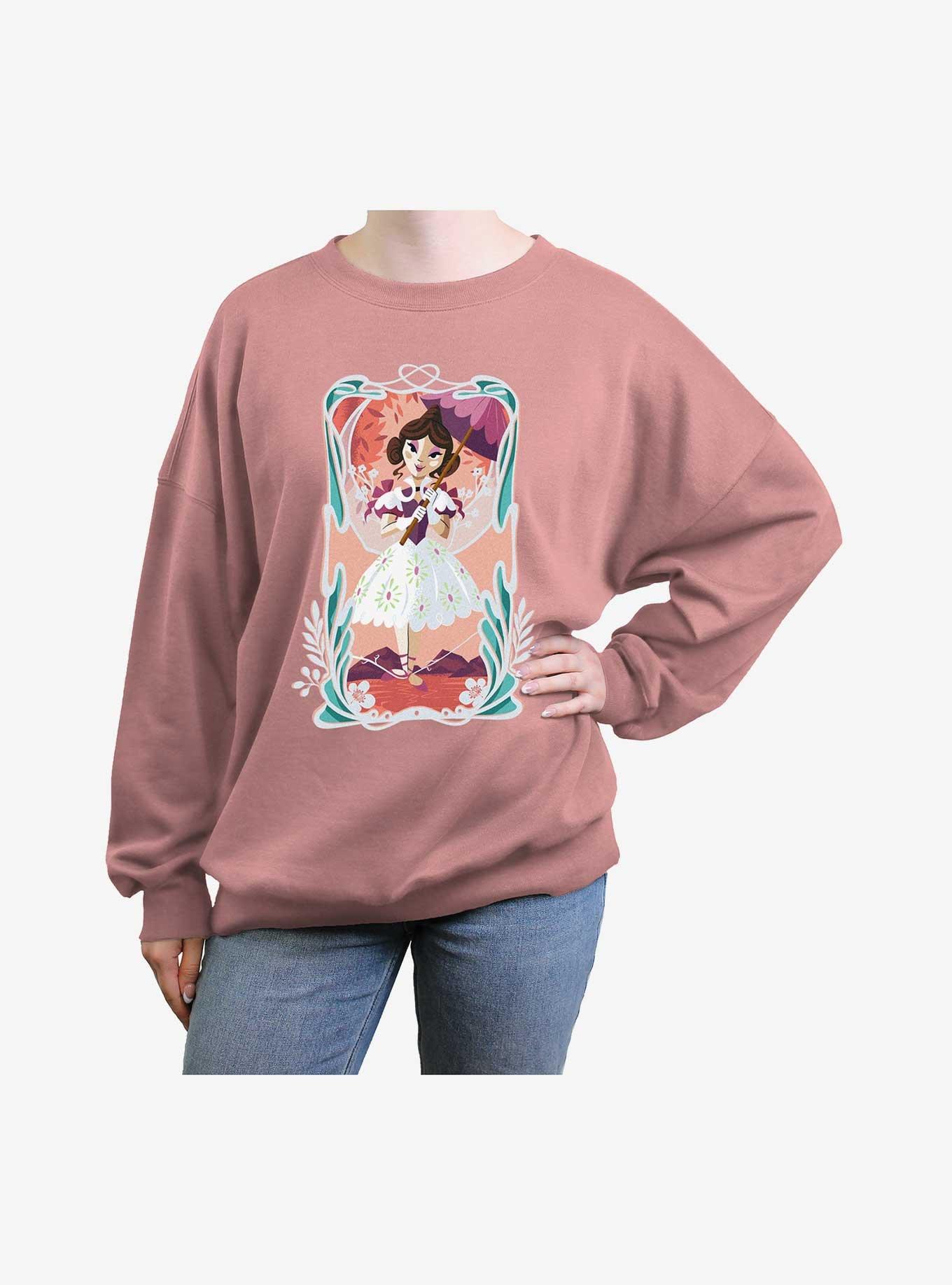 Haunted Mansion Tightrope Girls Oversized Sweatshirt, DESERTPNK, hi-res