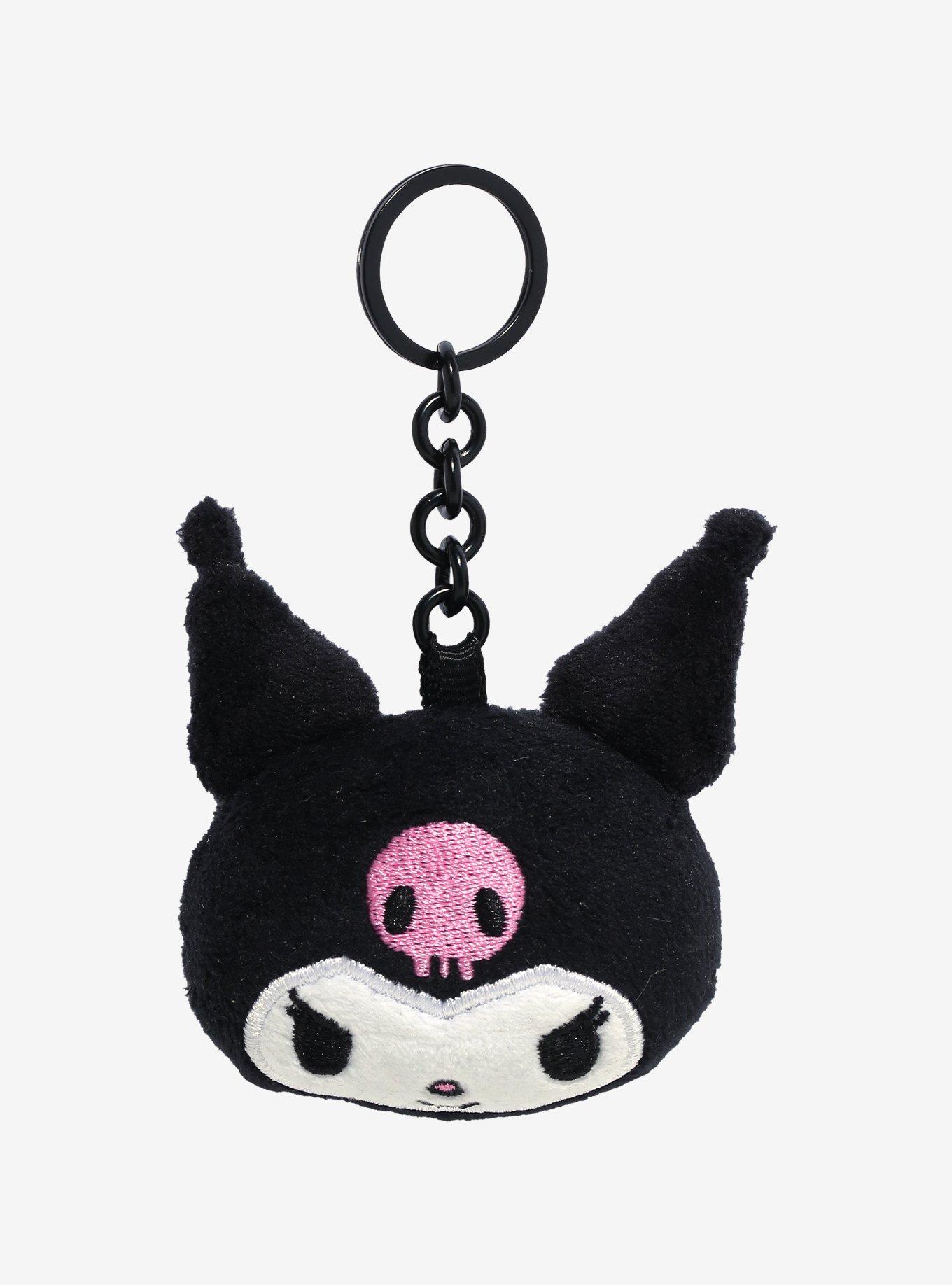 Kuromi Face Plush Mirror Key Chain, , hi-res