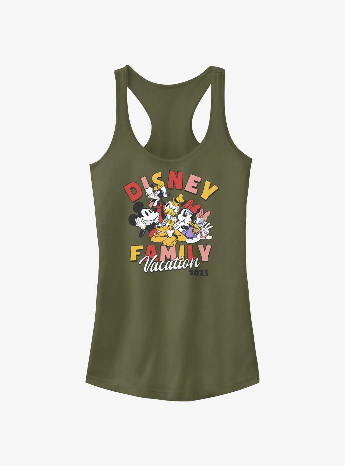 Disney Mickey Mouse Family Vacation 2025 Girls Tank Top, MIL GRN, hi-res