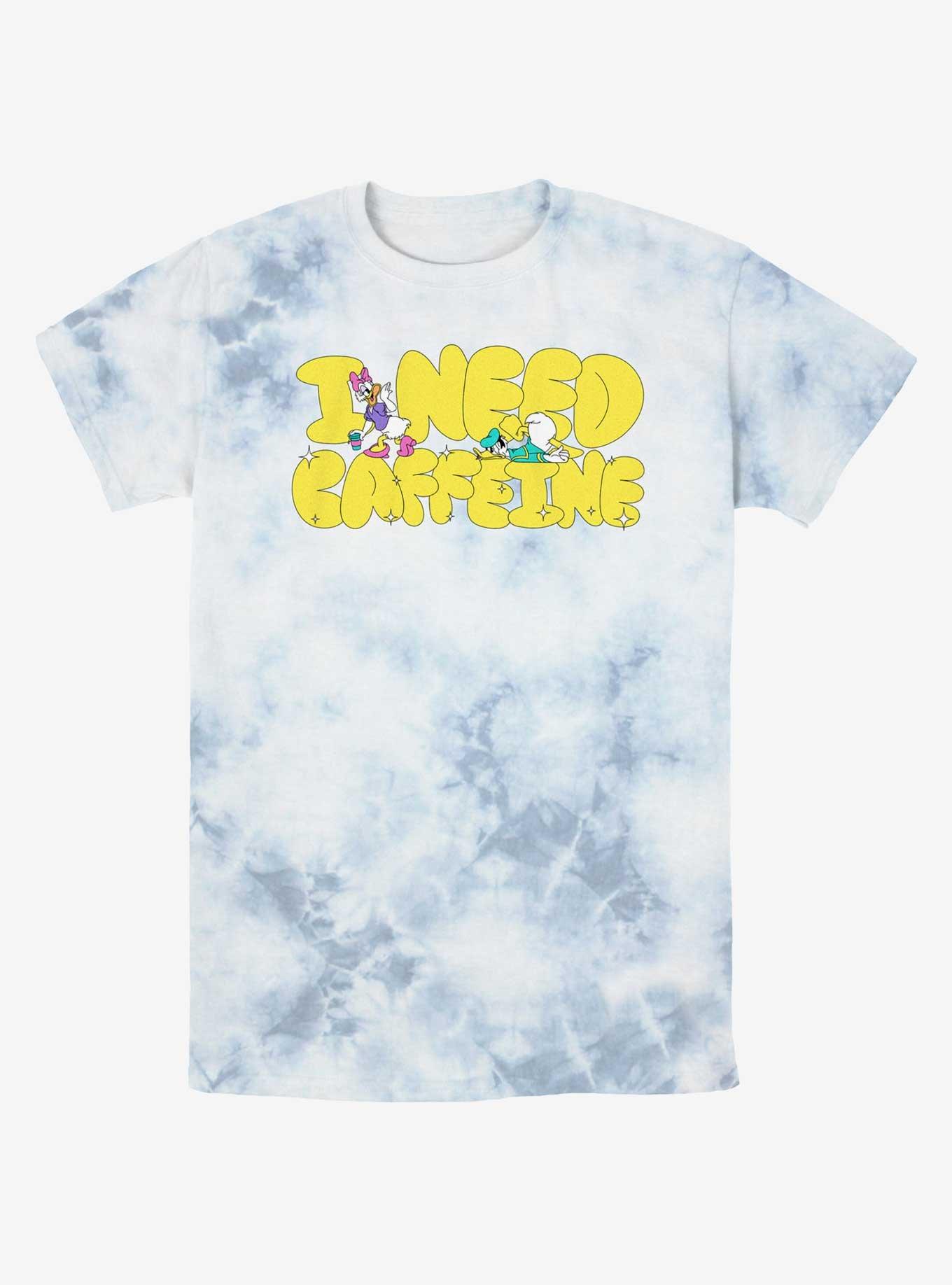 Disney Daisy Duck & Donald Duck I Need Caffeine Tie-Dye T-Shirt