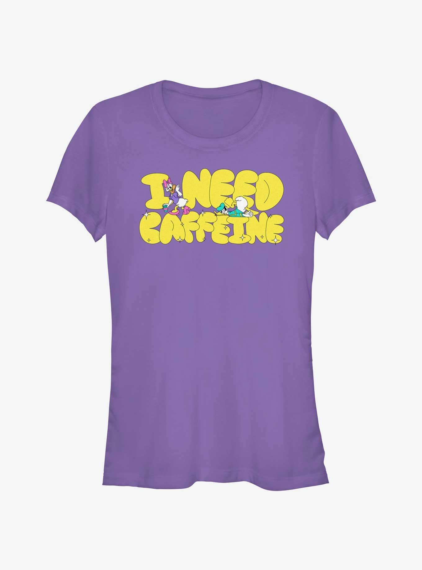 Disney Daisy Duck & Donald Duck I Need Caffeine Girls T-Shirt