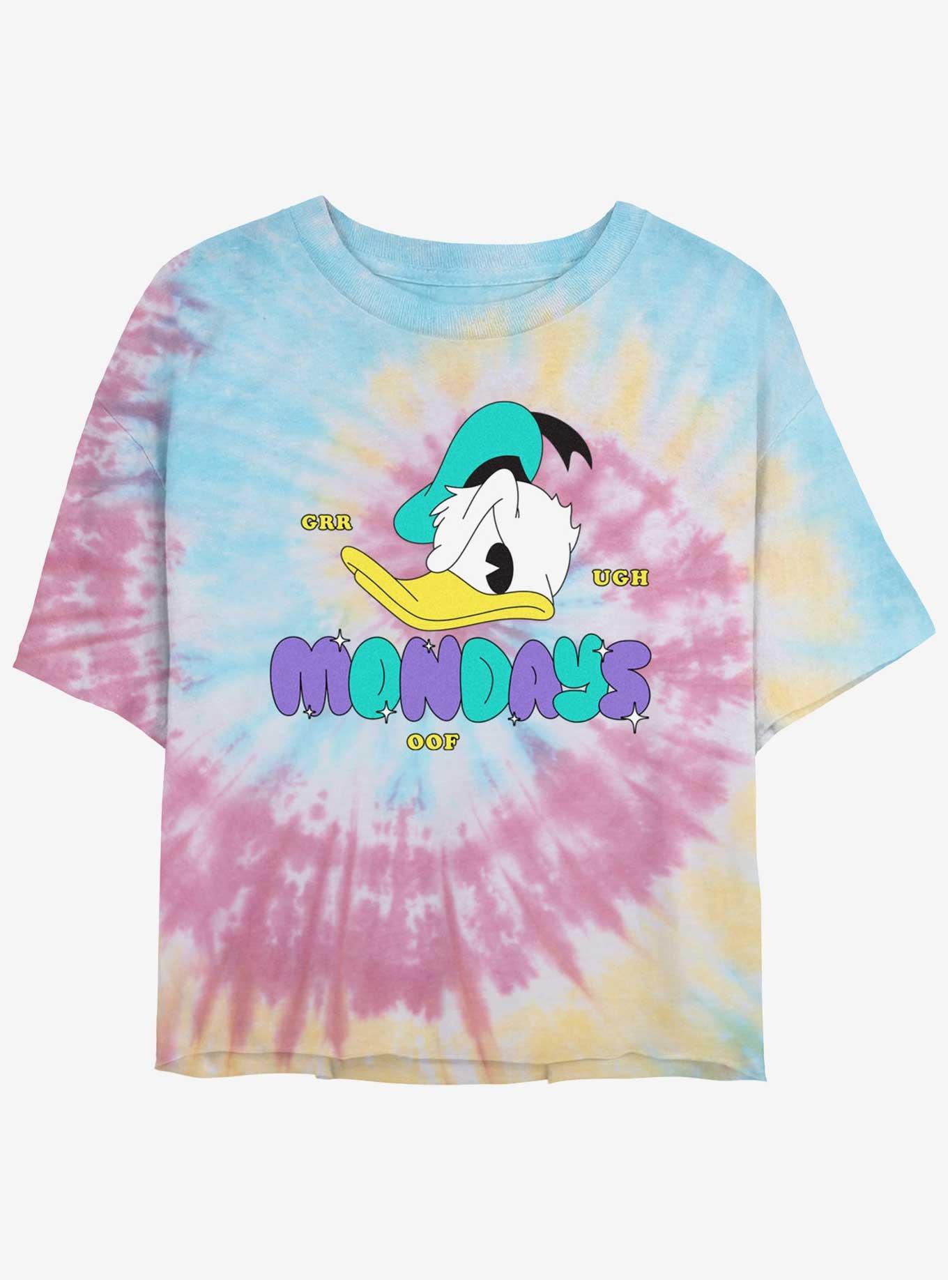 Disney Donald Duck Mondays Girls Tie-Dye Crop T-Shirt, , hi-res