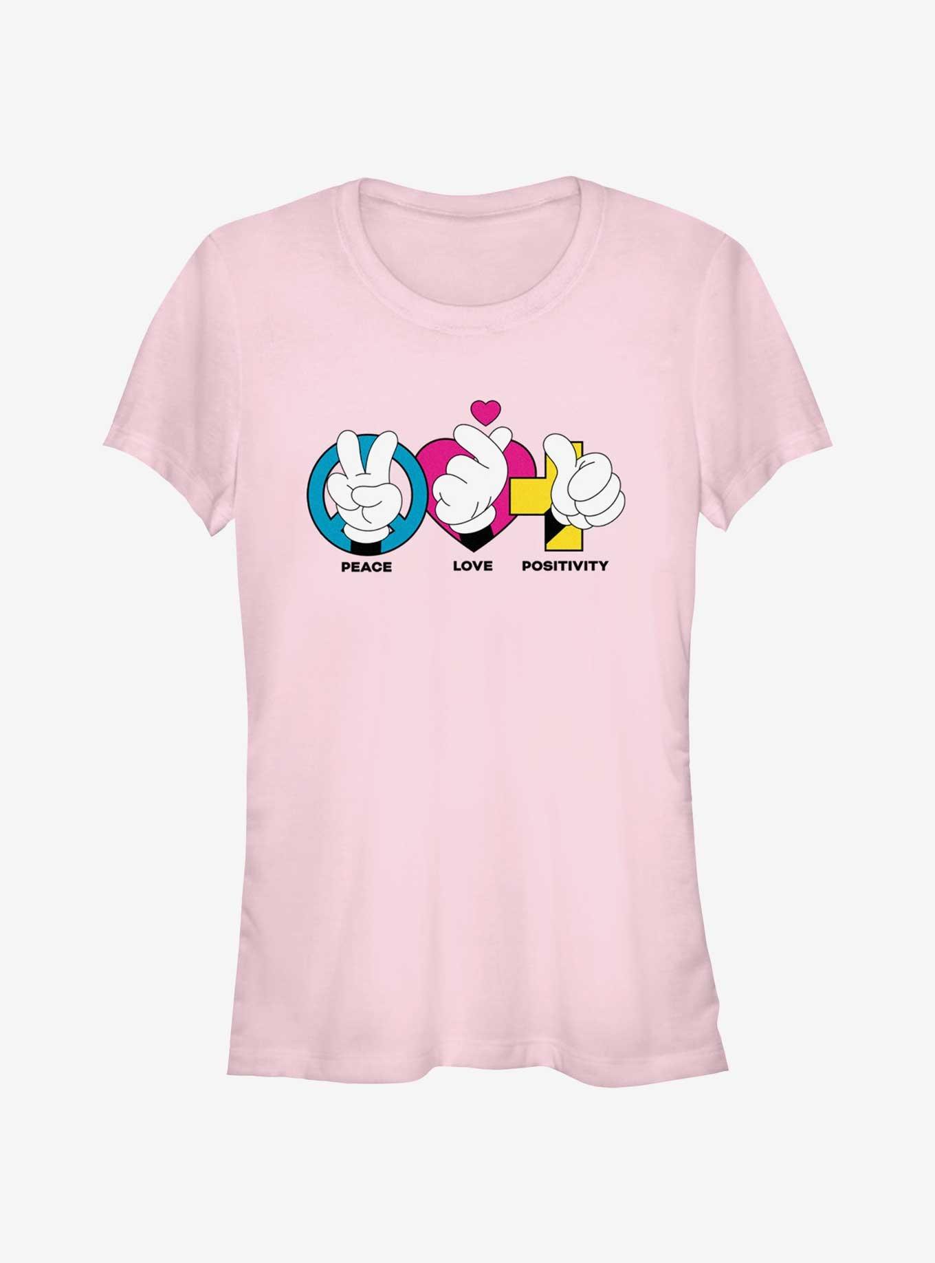 Disney Mickey Mouse Peace Love Positivity Girls T-Shirt, , hi-res