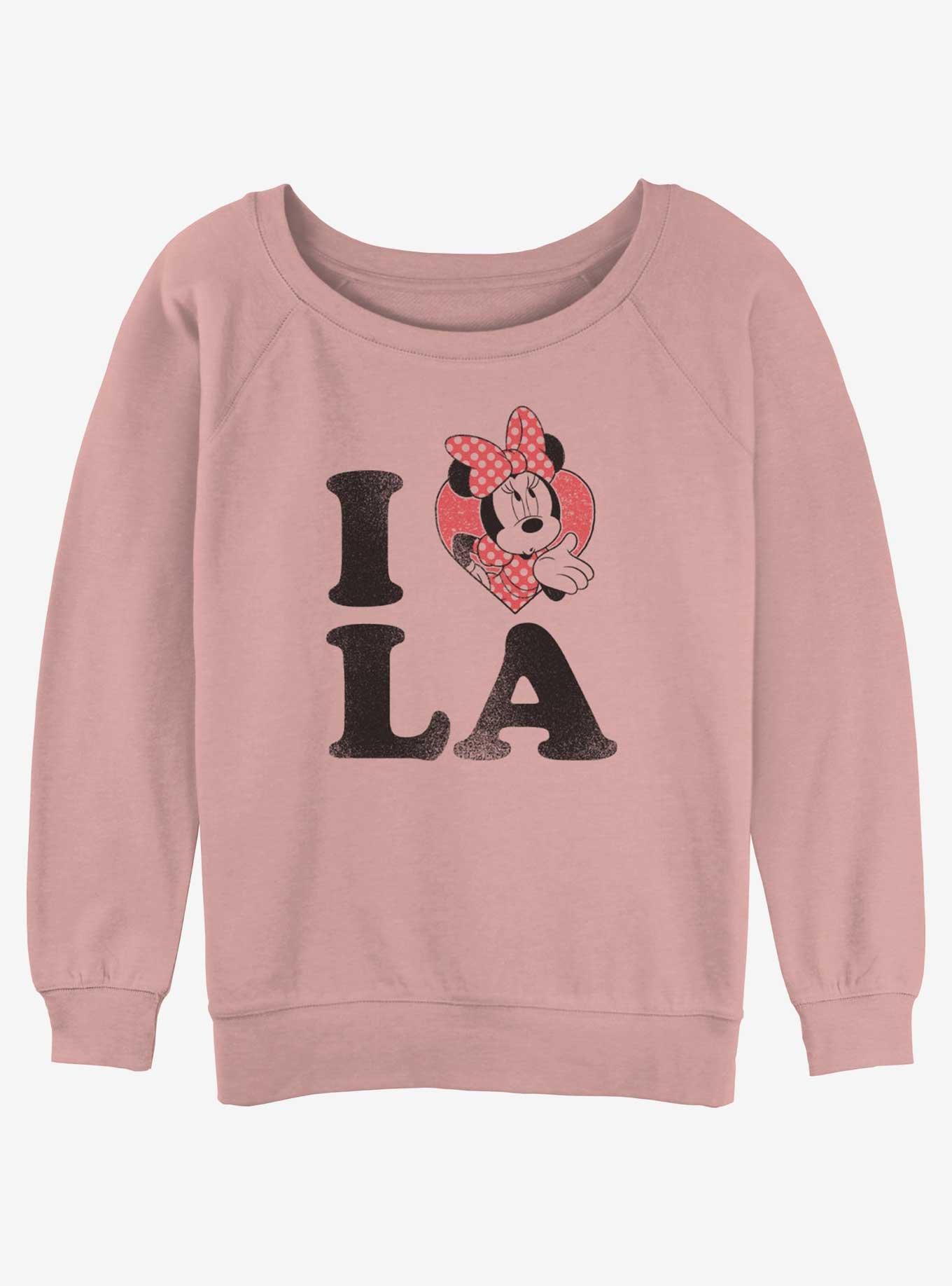 Disney Minnie Mouse I Love LA Girls Slouchy Sweatshirt, DESERTPNK, hi-res