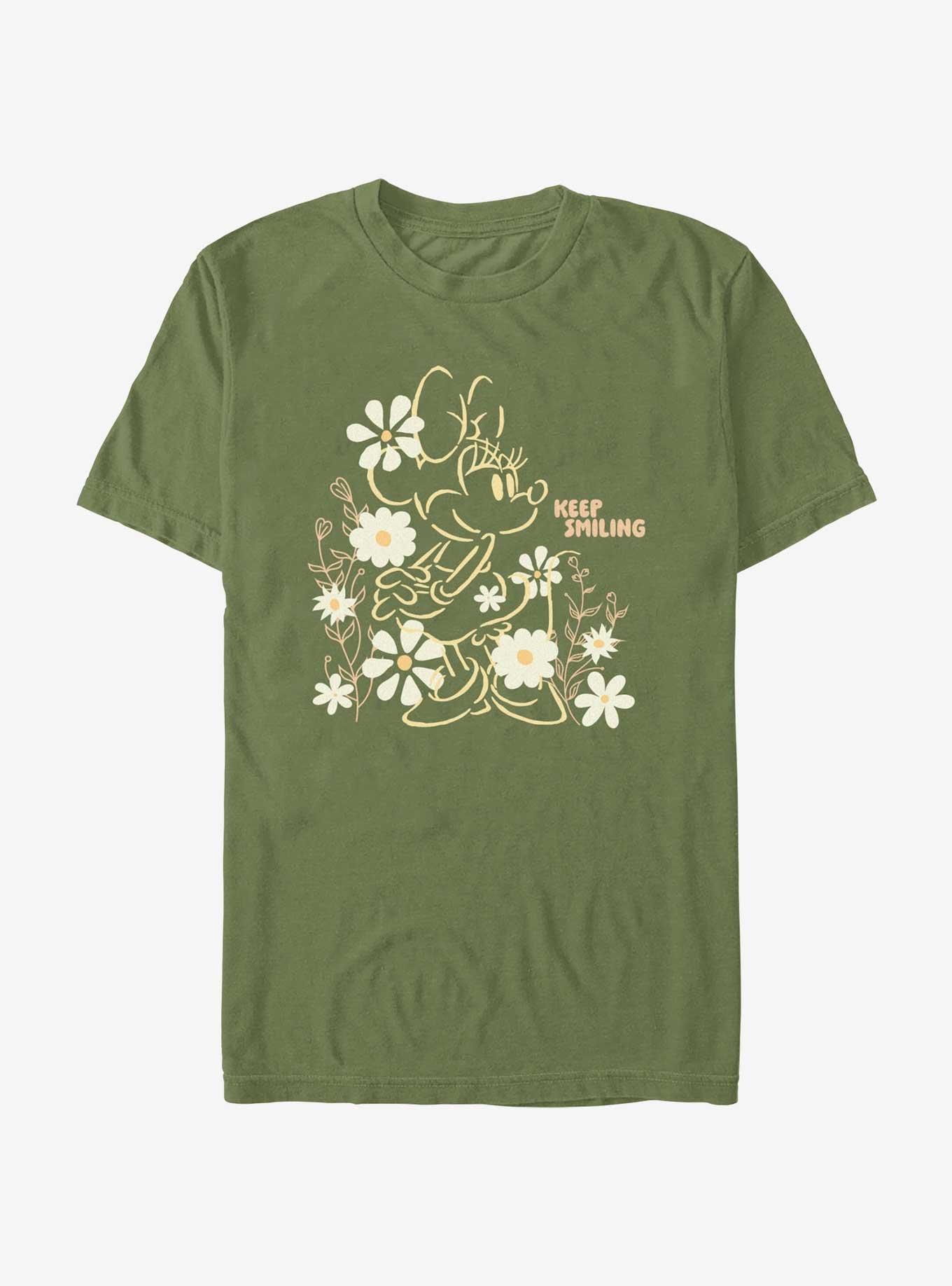 Disney Minnie Mouse Keep Smiling Extra Soft T-Shirt, MIL GRN, hi-res