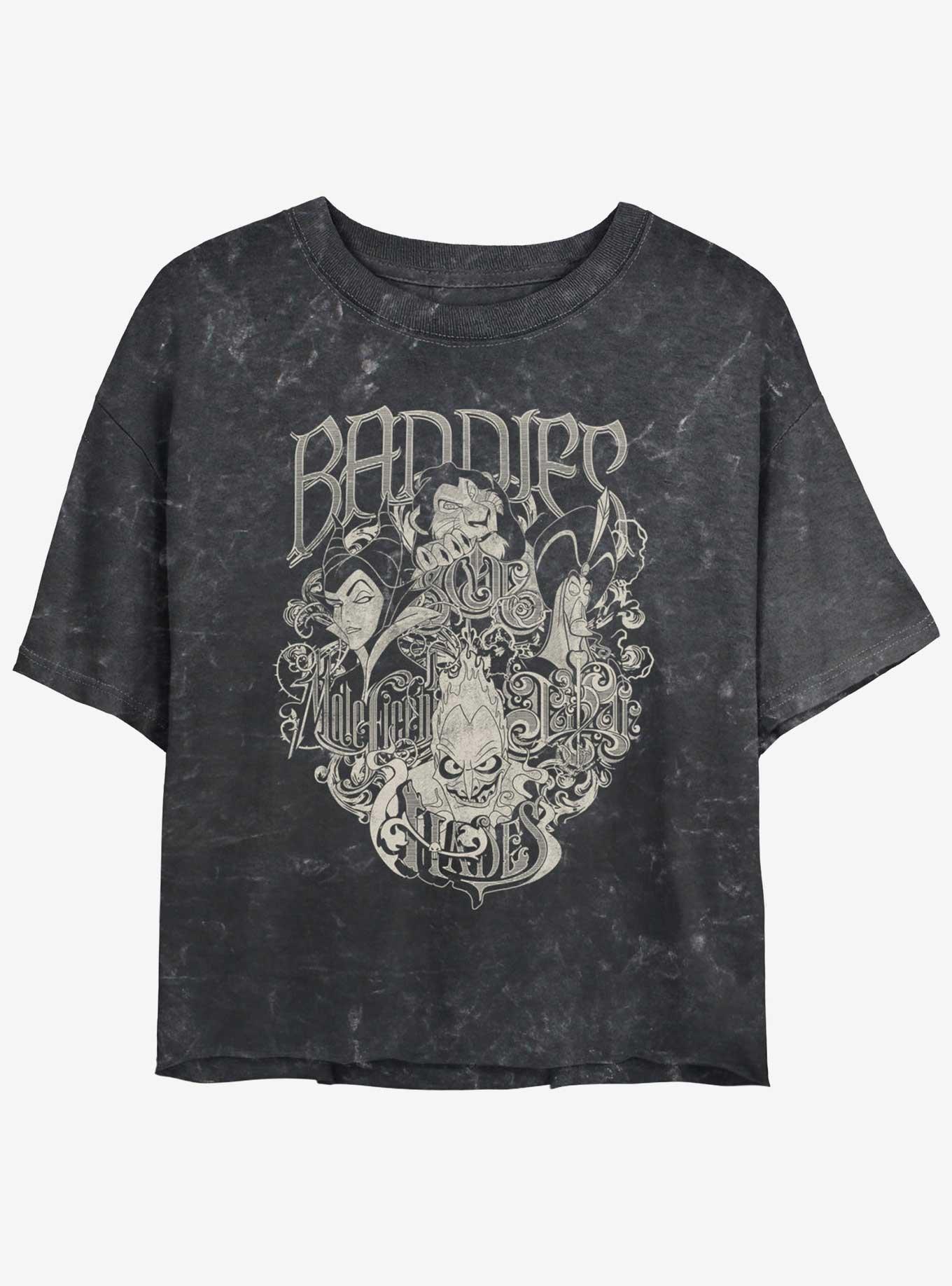 Disney Villains Baddest Baddies Girls Mineral Wash Crop T-Shirt, , hi-res