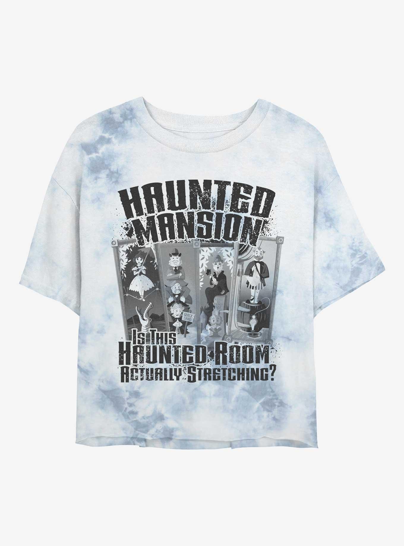 Haunted Mansion Haunted Room Actually Stretching Tie Dye Crop Girls T-Shirt, WHITEBLUE, hi-res