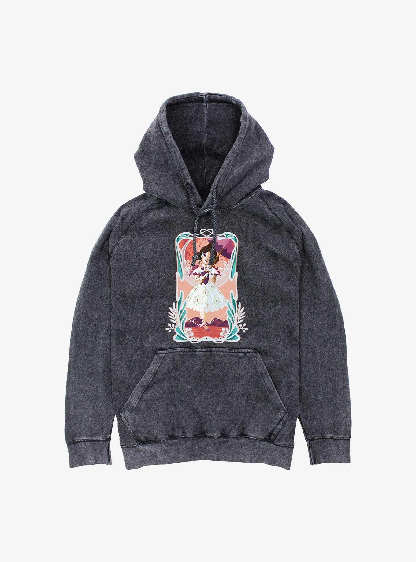 Haunted Mansion Tightrope Mineral Wash Hoodie, BLACK, hi-res