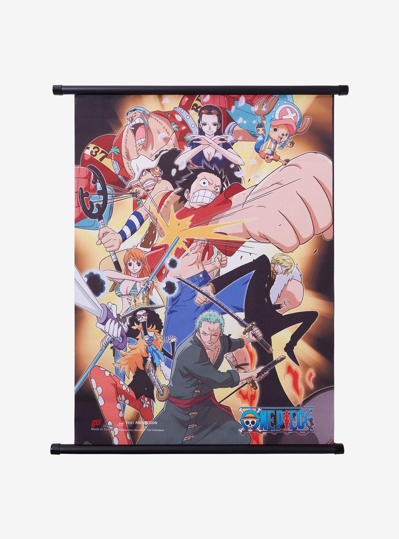 One Piece Straw Hat Crew Fight Wall Scroll, , hi-res