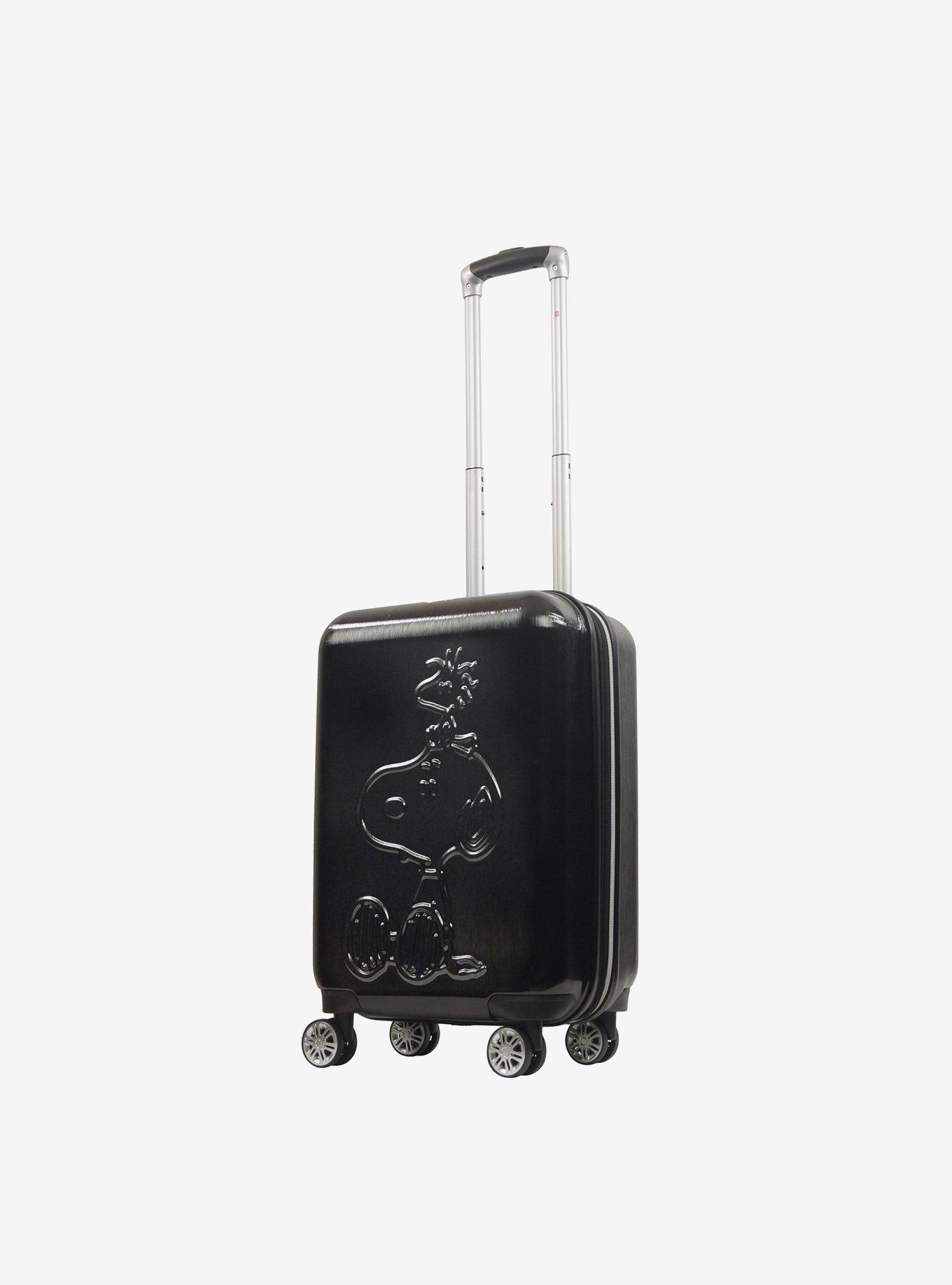 FUL Peanuts Snoopy & Woodstock Embossed Carry-On Luggage Black, , hi-res