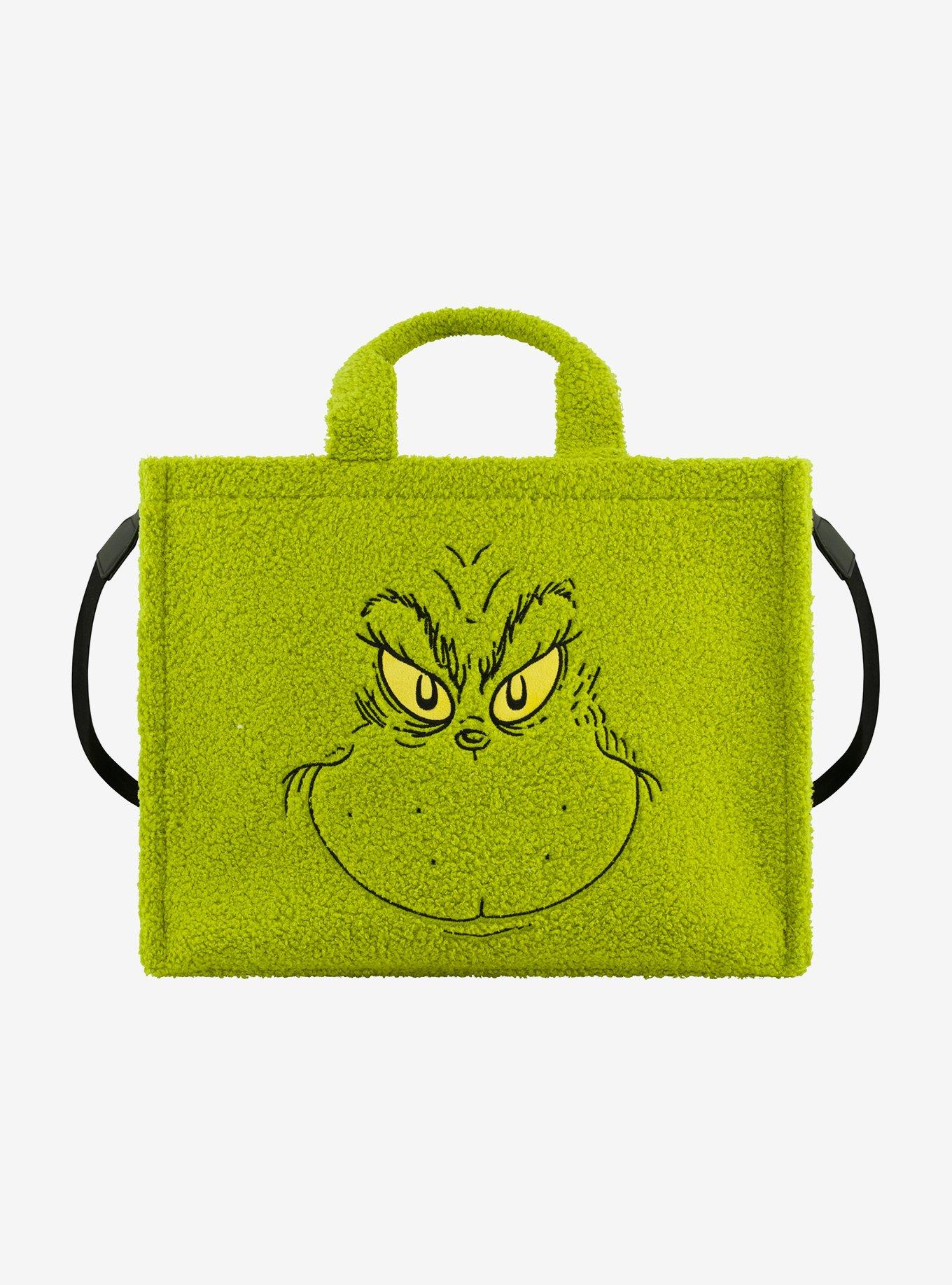 FUL The Grinch Big Face Sherpa Travel Tote with Trolly Strap, , hi-res