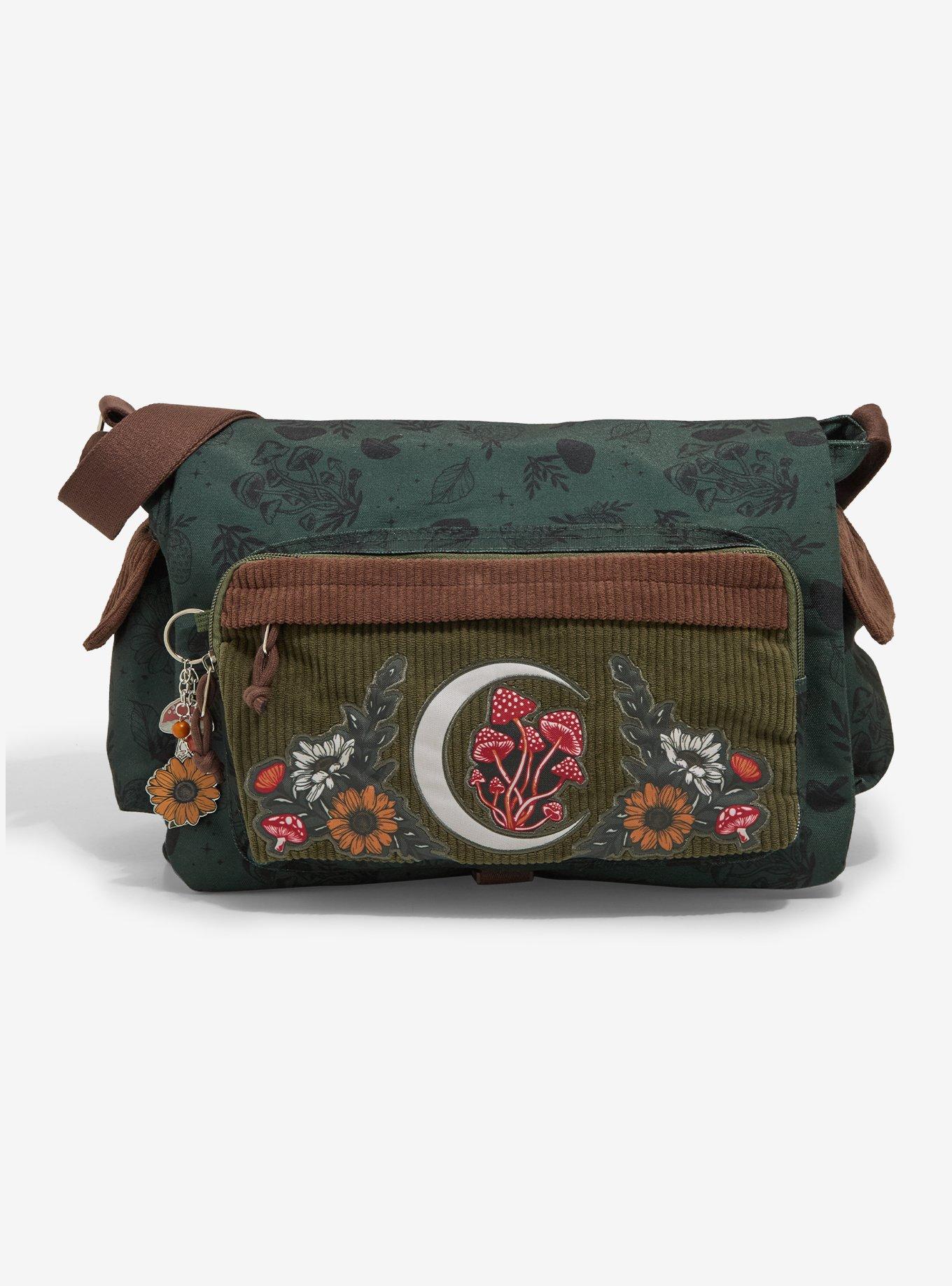 Mushrooms & Moons Green Messenger Bag, , hi-res