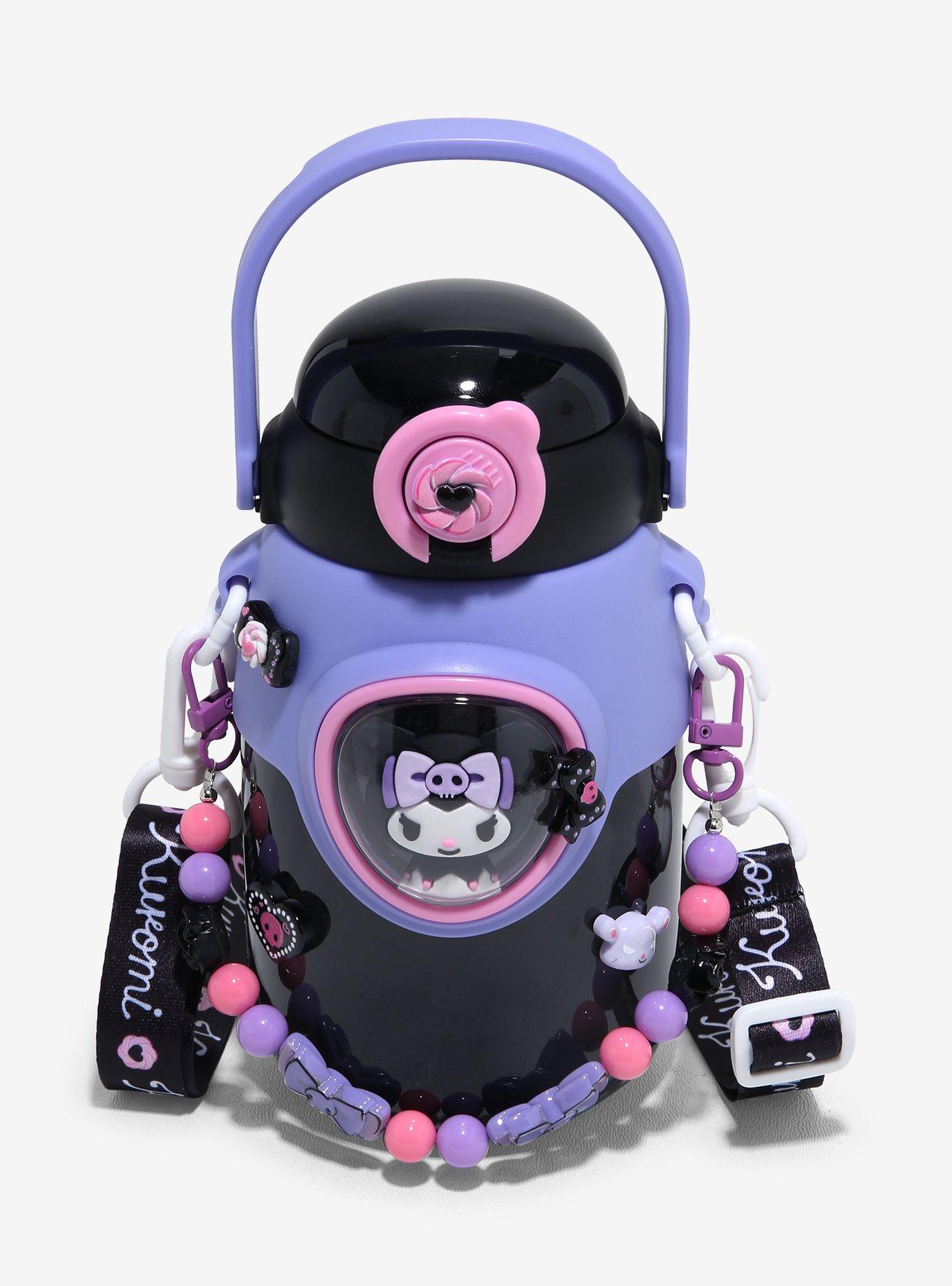 Sanrio Kuromi Water Bottle With Lanyard | BoxLunch
