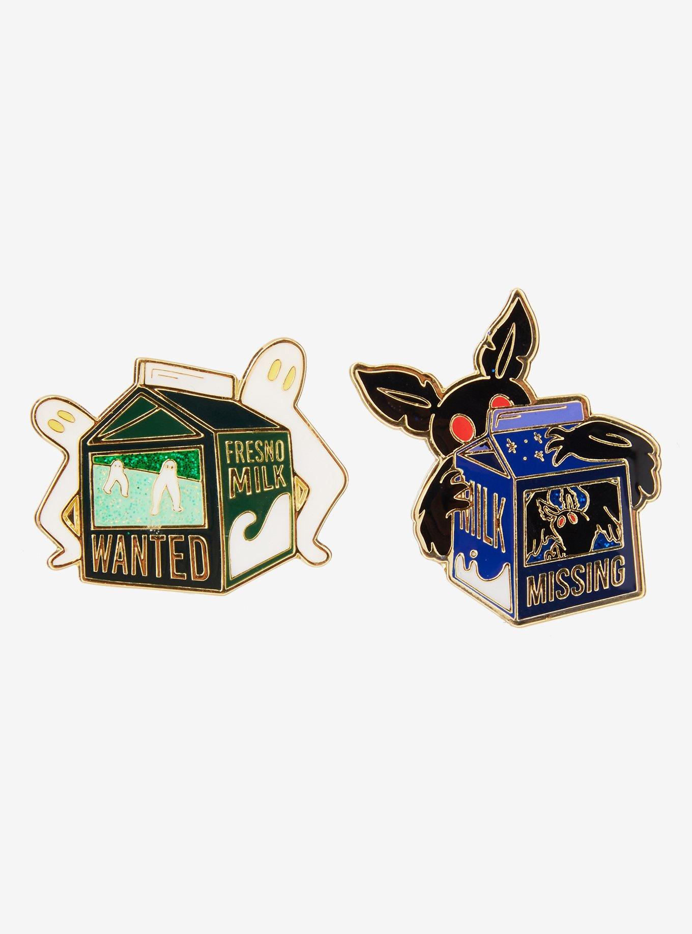 Missing Cryptid Milk Carton Enamel Pin Set, , hi-res