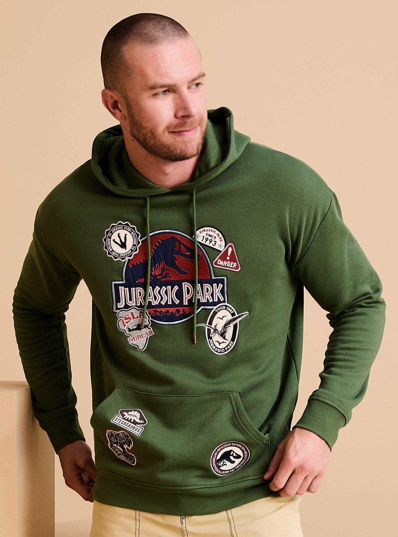 Jurassic Park Logo Patch Hoodie — BoxLunch Exclusive, , hi-res