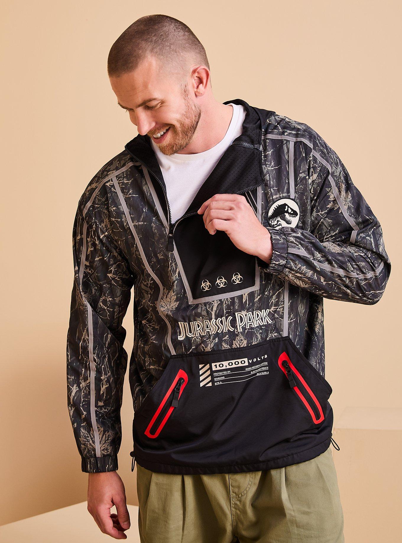 Jurassic Park Logo Quarter Zip Windbreaker Jacket — BoxLunch Exclusive, , hi-res