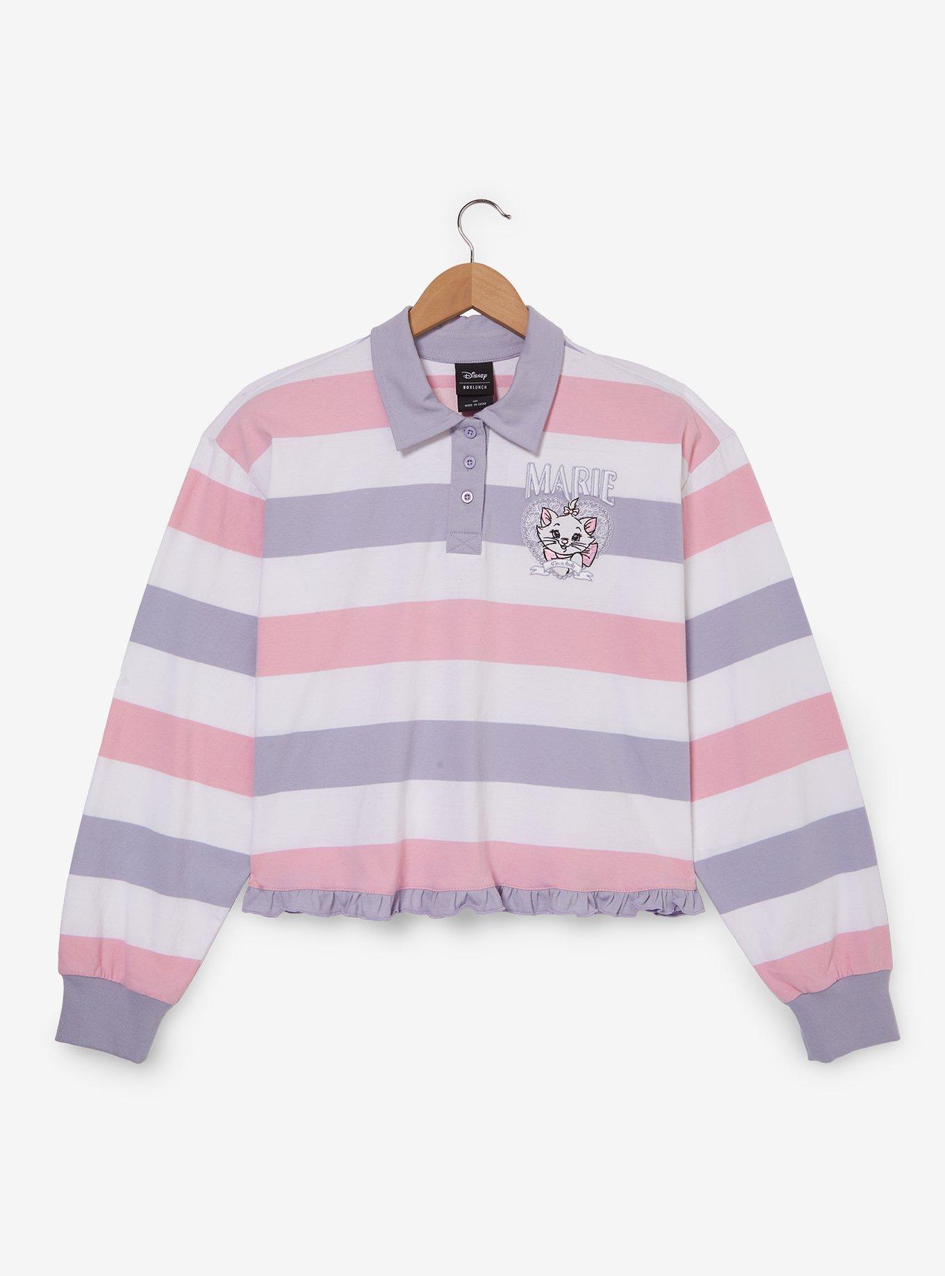 Disney The Aristocats Marie Striped Women's Cropped Long Sleeve T-Shirt - BoxLunch Exclusive, , hi-res
