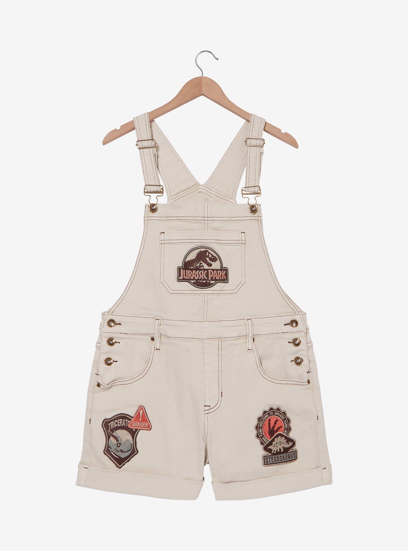 Jurassic Park Logo Women's Plus Size Overall Shorts — BoxLunch Exclusive, , hi-res