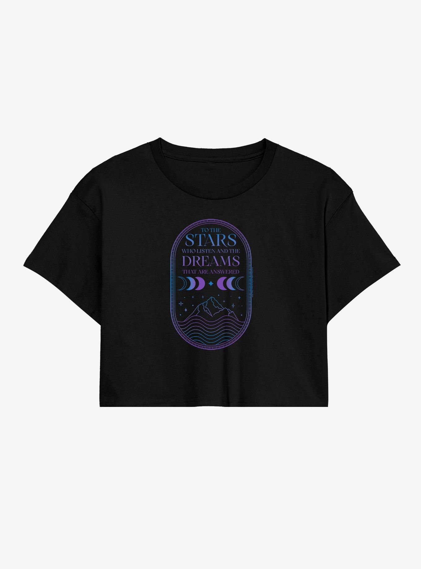 A Court Of Thorns And Roses Stars And Dreams Womens Crop T-Shirt