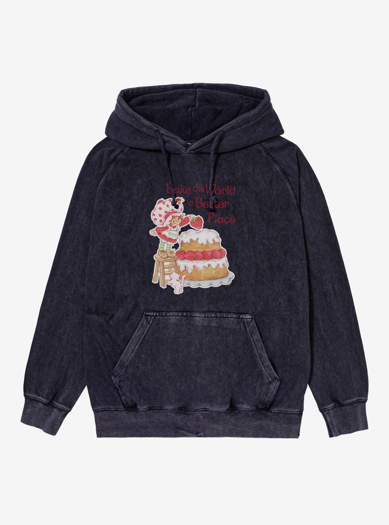 Strawberry Shortcake Bake The World A Better Mineral Wash Hoodie, VINTAGE BLACK, hi-res
